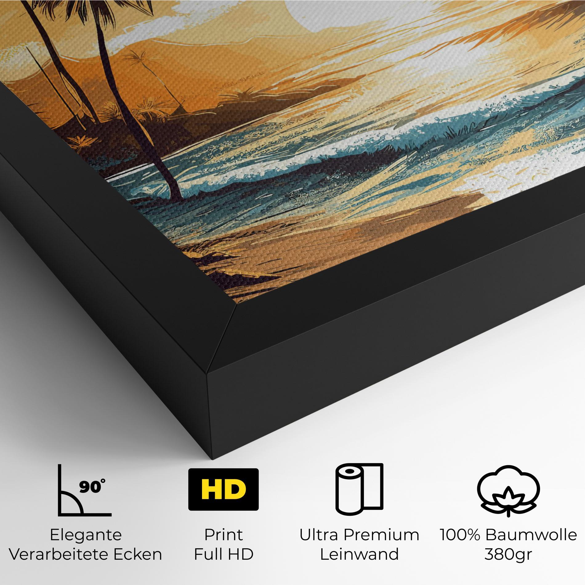 Leinwandbild Yellow Blue Sunrise mockup 4