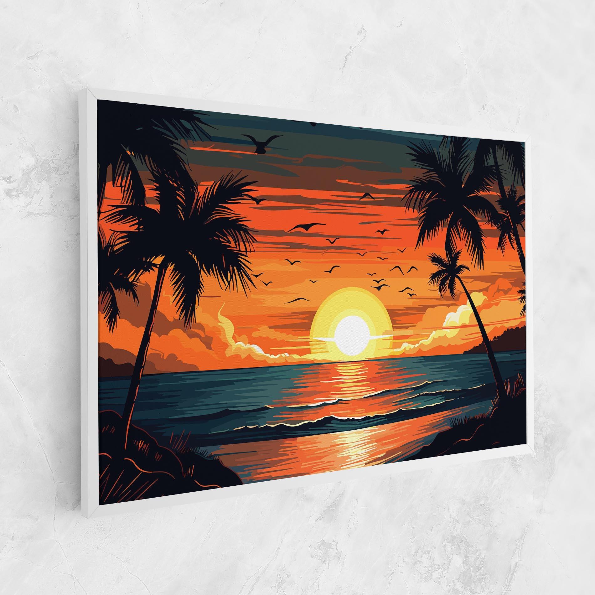 Leinwandbild Amazing Sunset View mockup 1