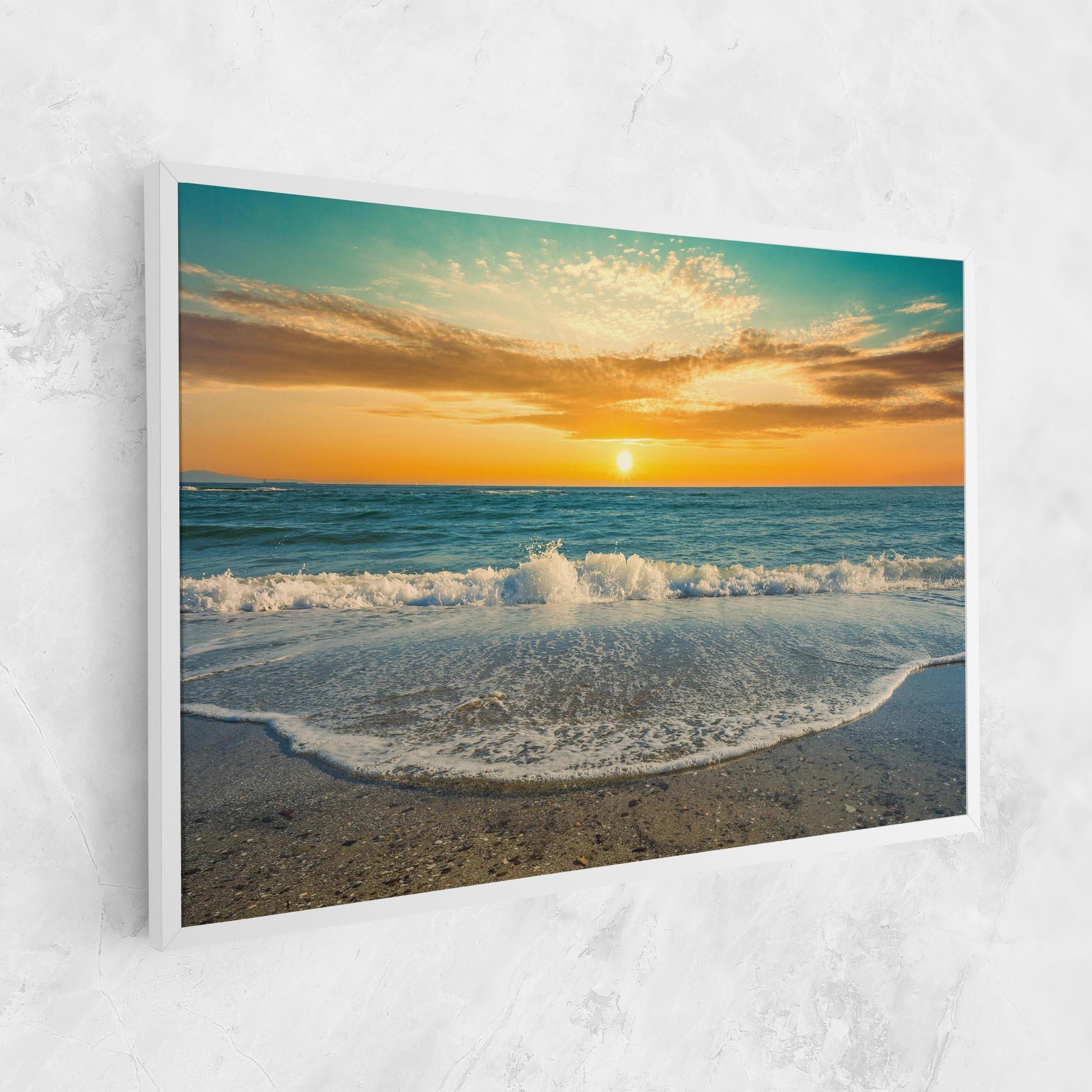Leinwandbild Beach Dramatic Sunset mockup 1