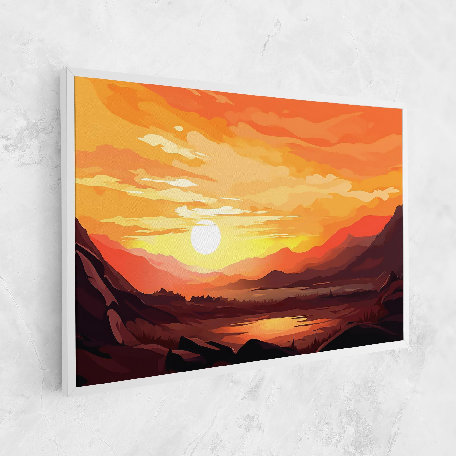 Leinwandbild Beautiful Sunset Illustration mockup 1