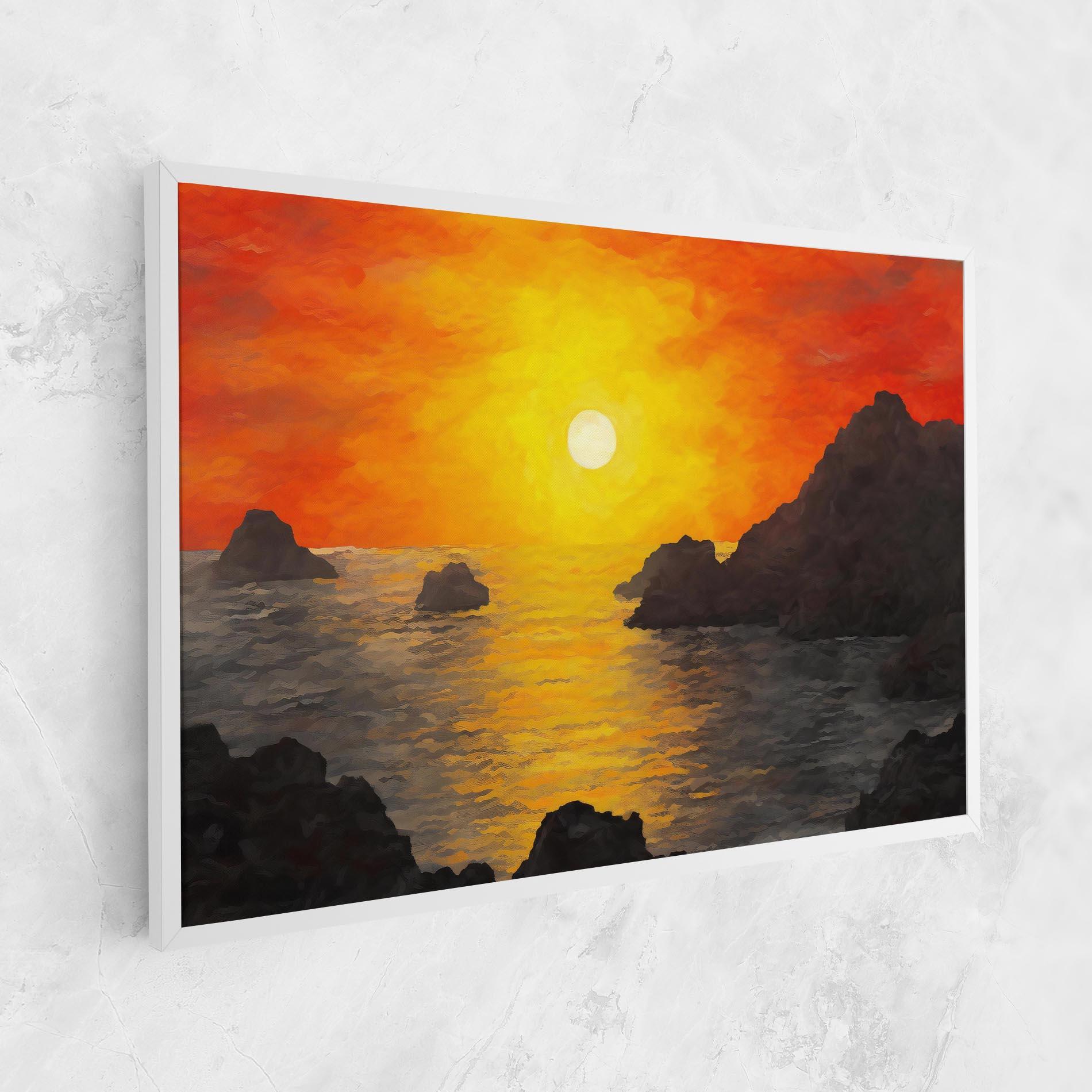 Leinwandbild Mountains Rocks Painting mockup 1