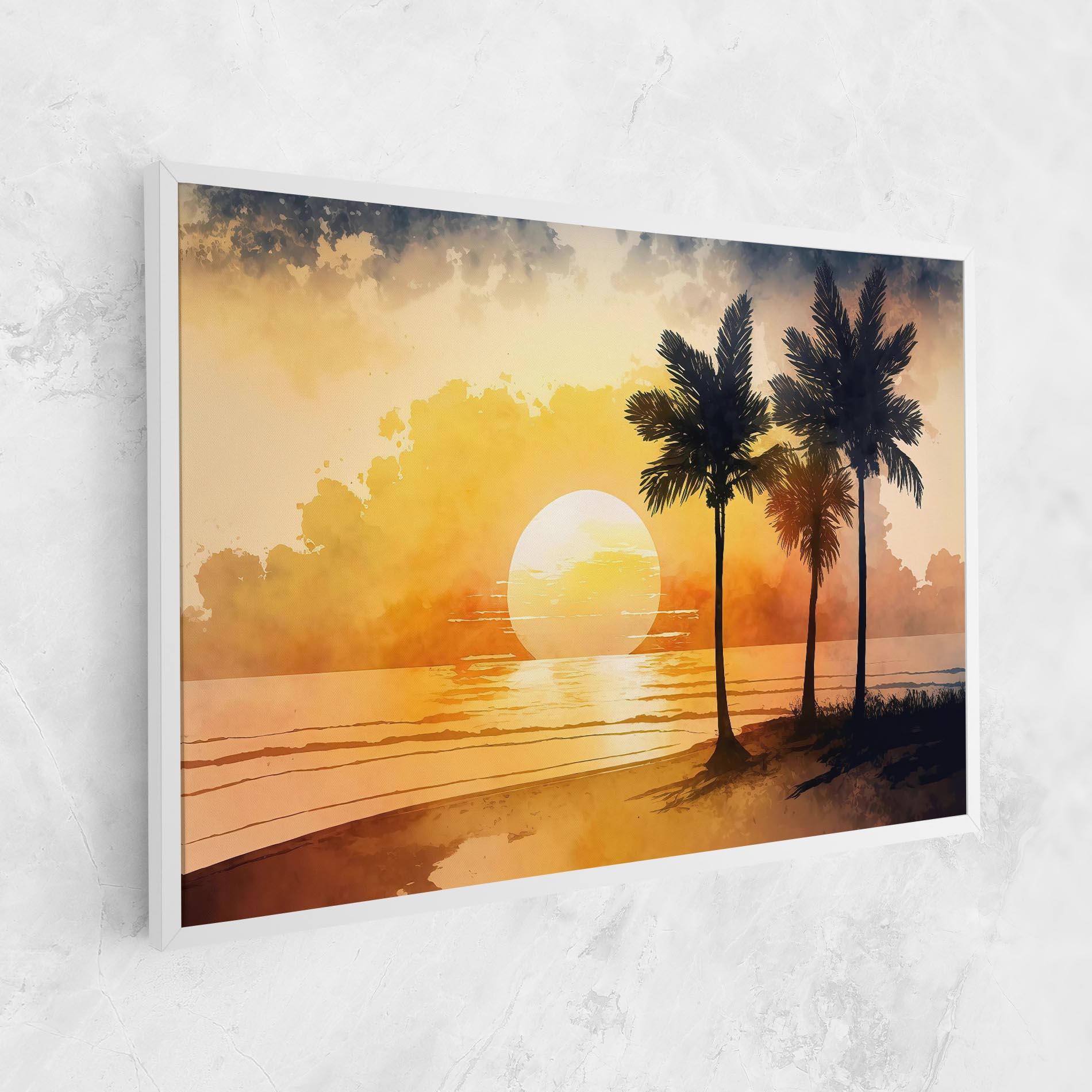 Leinwandbild Palm Trees Sunset mockup 1
