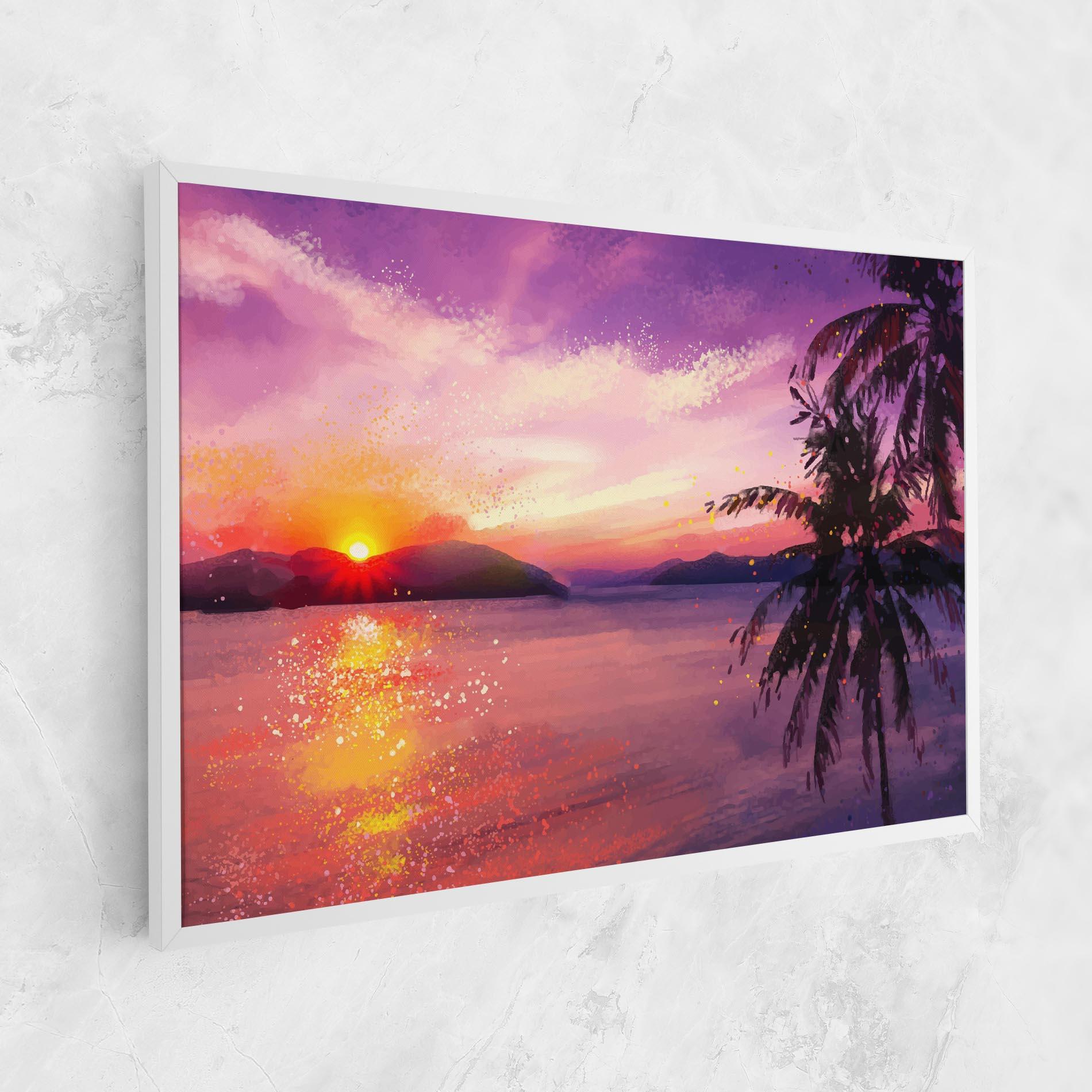 Leinwandbild Purple Sunrise Art mockup 1