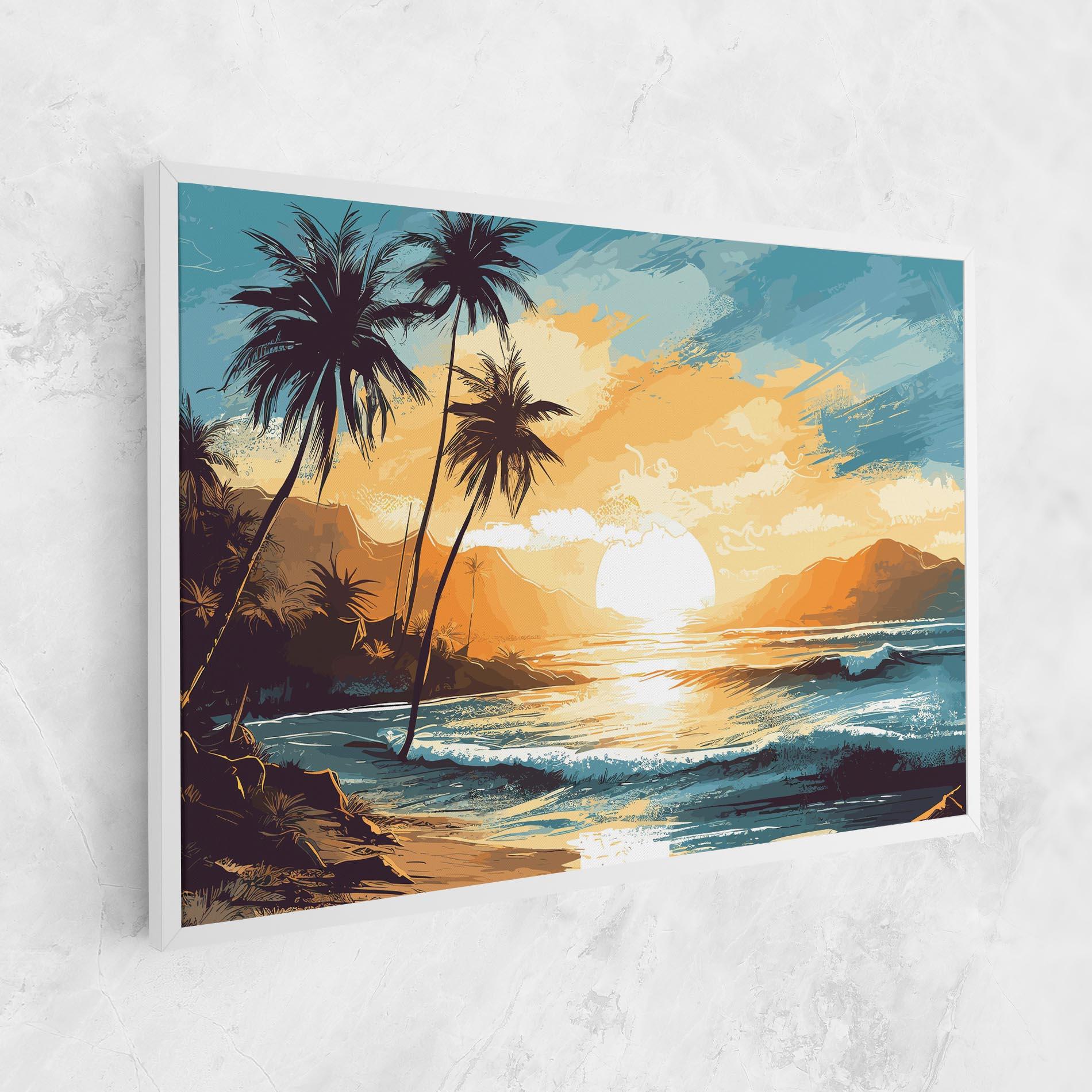 Leinwandbild Yellow Blue Sunrise mockup 1