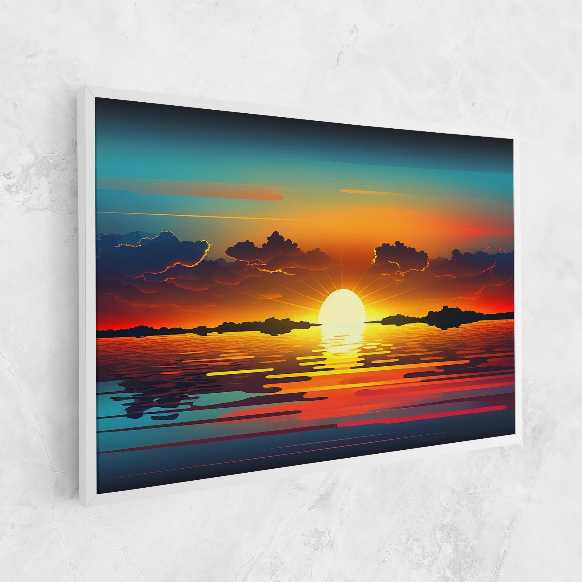 Leinwandbild Yellow Sunset Illustration mockup 1