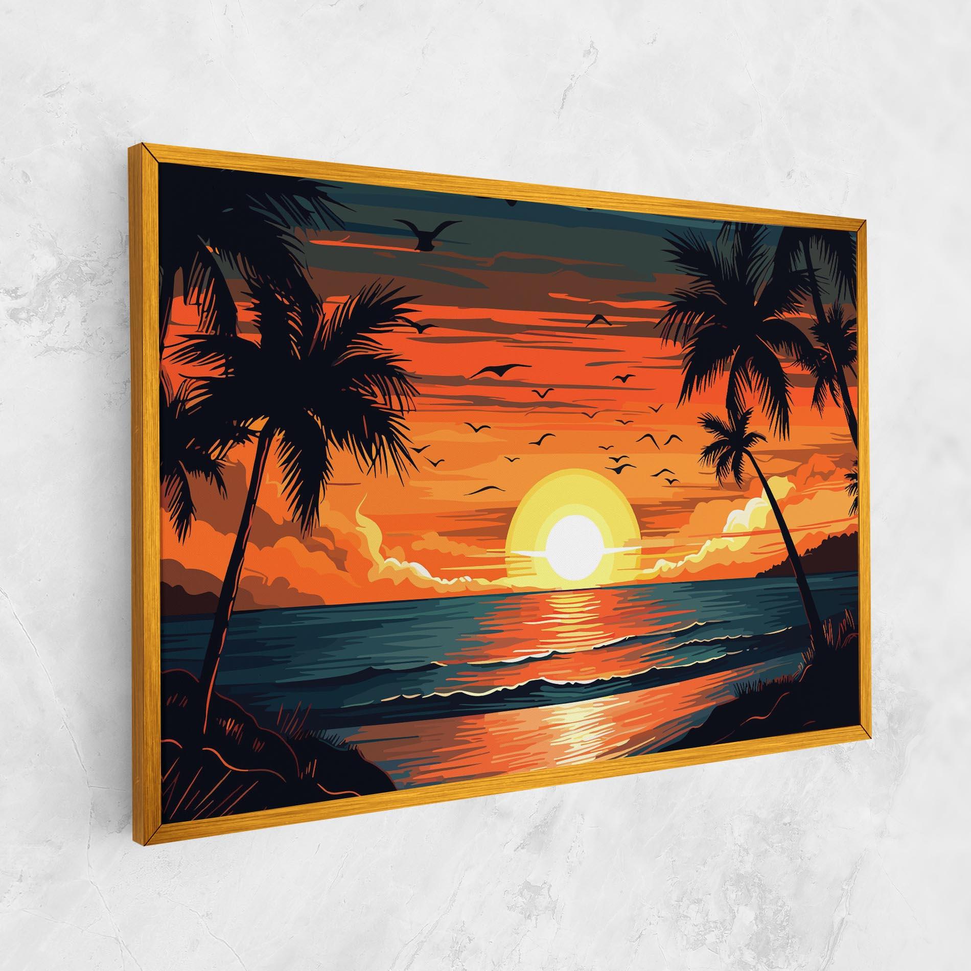 Leinwandbild Amazing Sunset View mockup 1