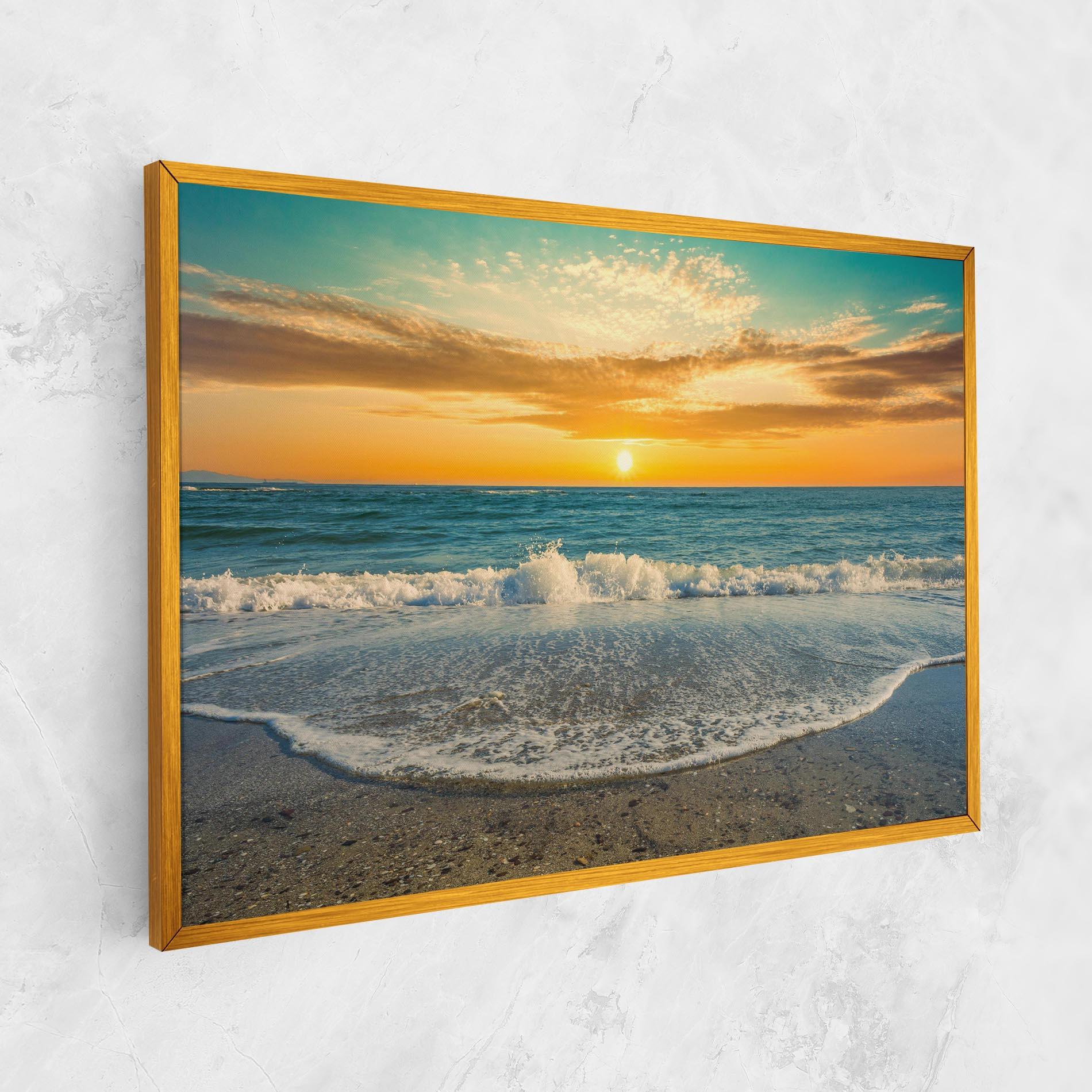 Leinwandbild Beach Dramatic Sunset mockup 1