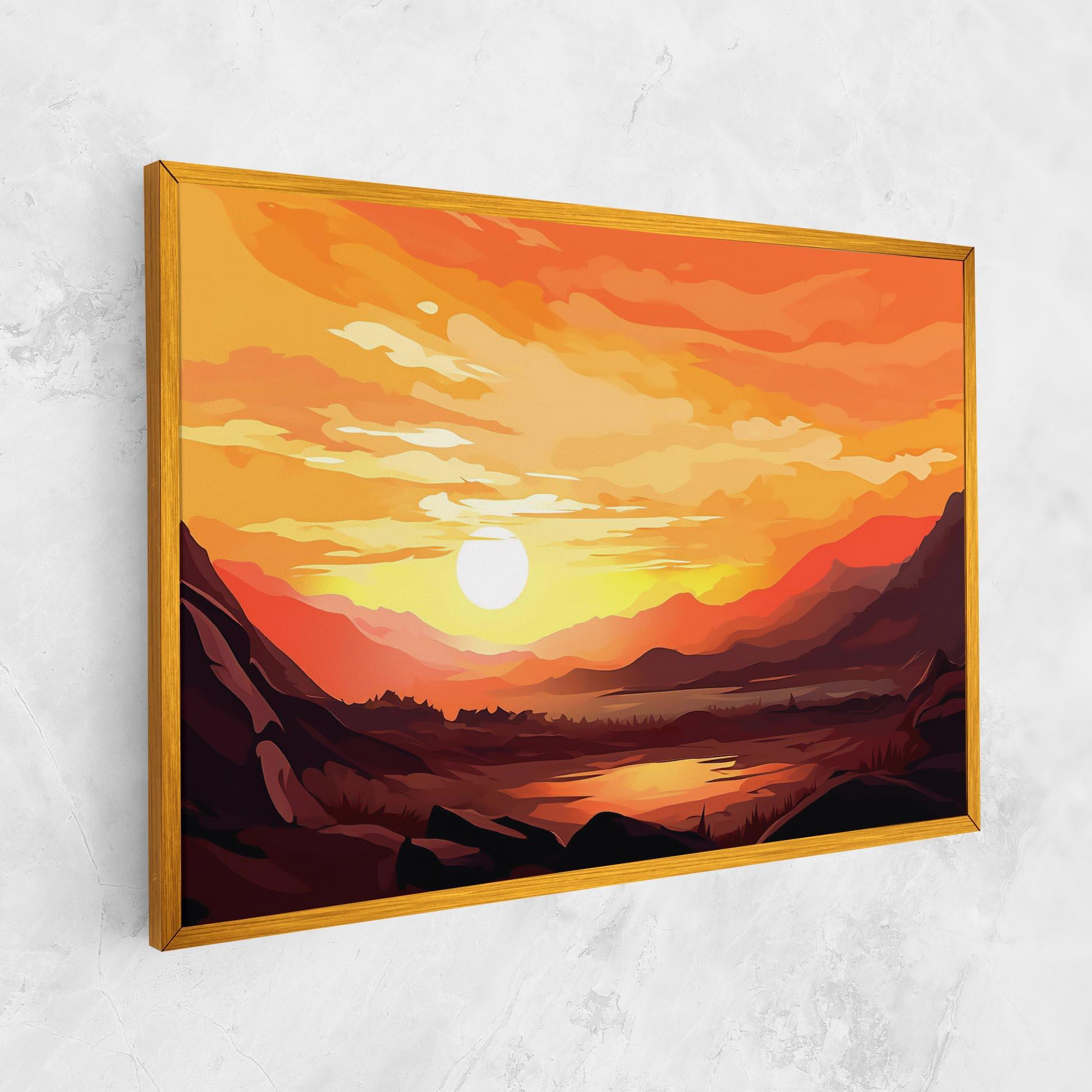 Leinwandbild Beautiful Sunset Illustration mockup 1