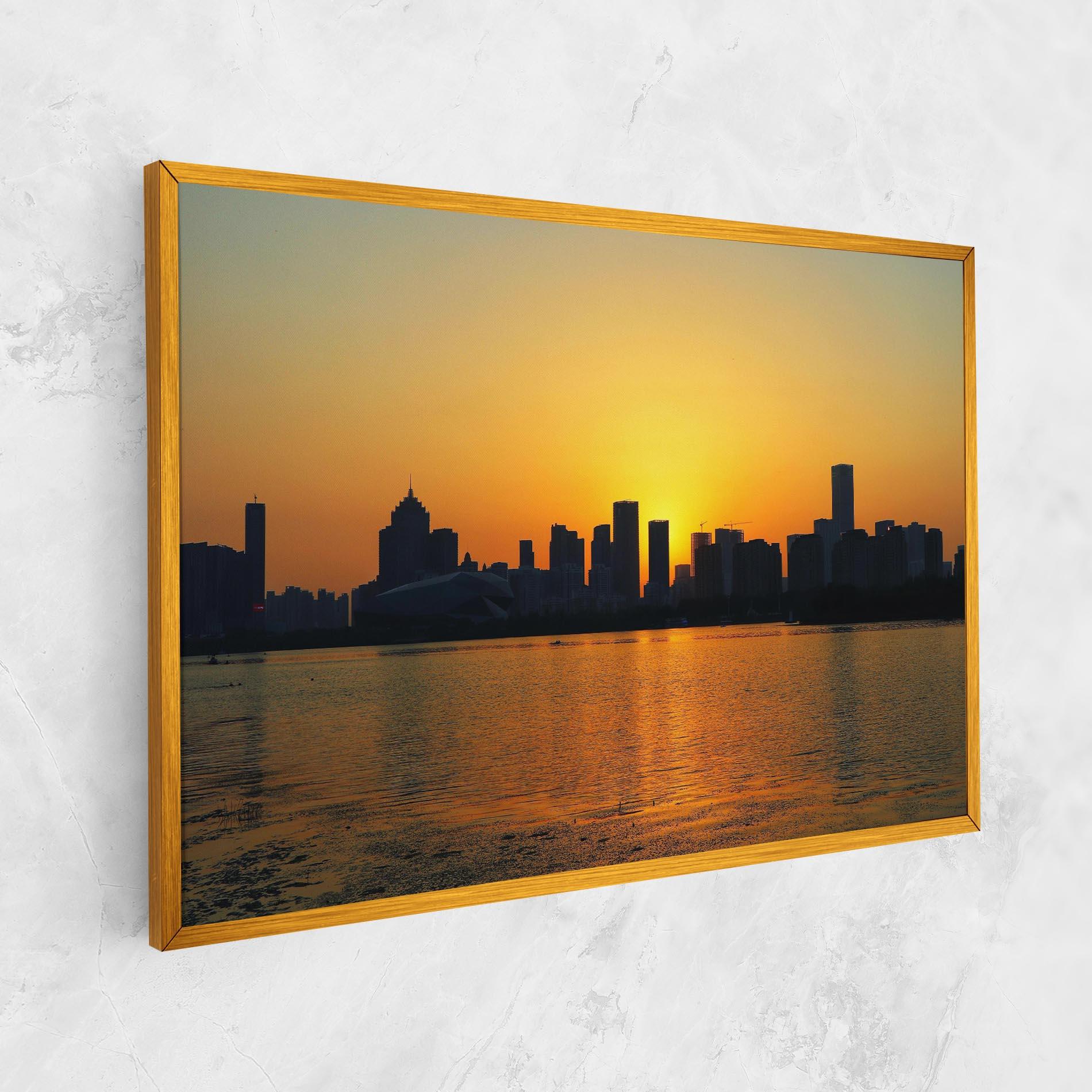 Leinwandbild City Building Sunset mockup 1