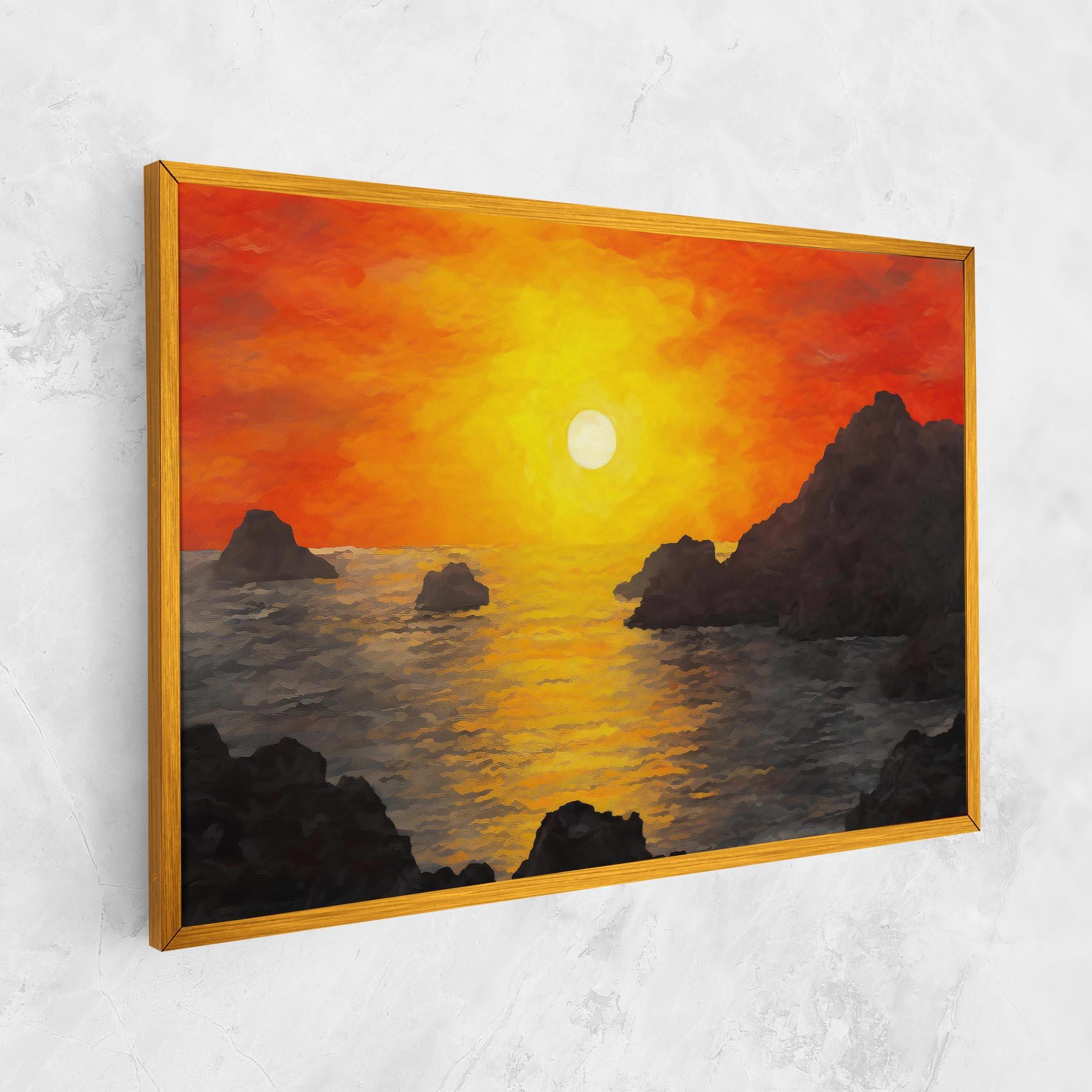 Leinwandbild Mountains Rocks Painting mockup 1