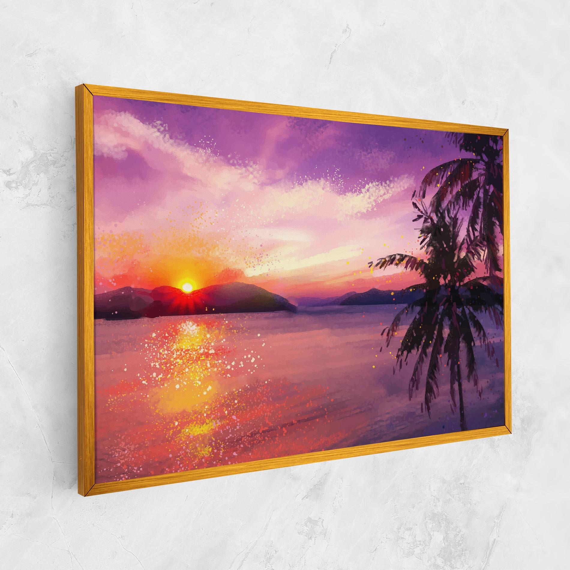 Leinwandbild Purple Sunrise Art mockup 1