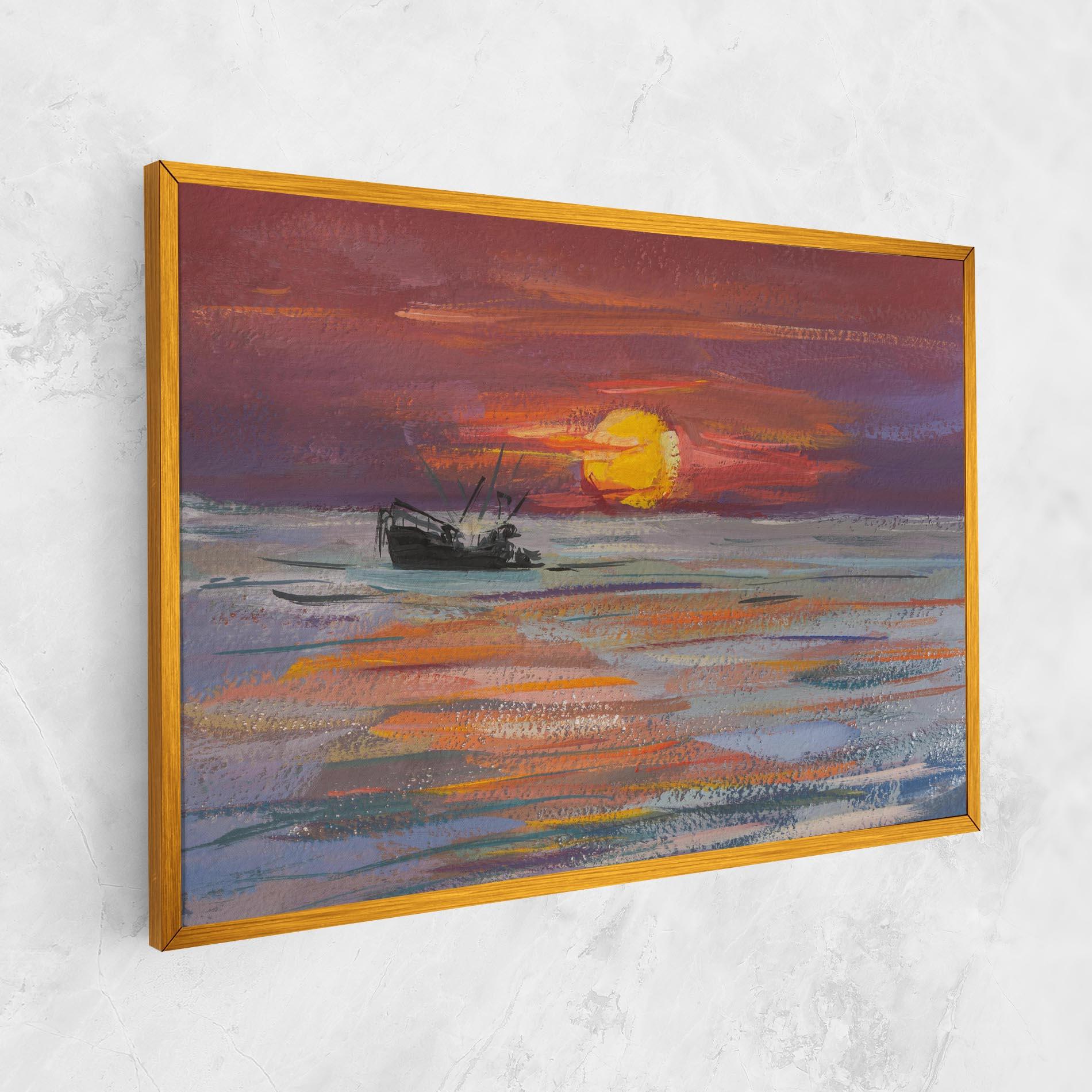 Leinwandbild Sea Ship Painting mockup 1