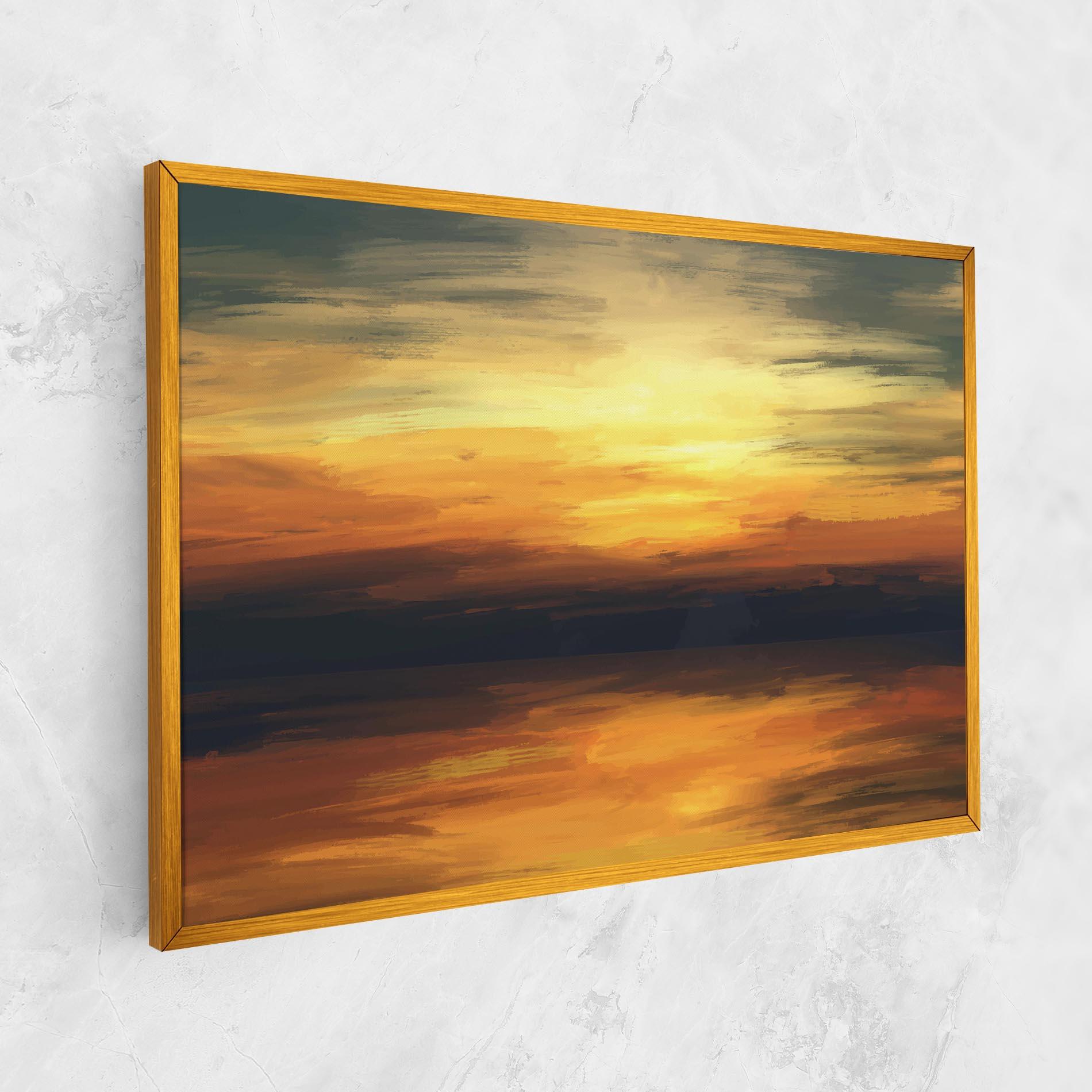 Leinwandbild Sunset Oil Paint mockup 1