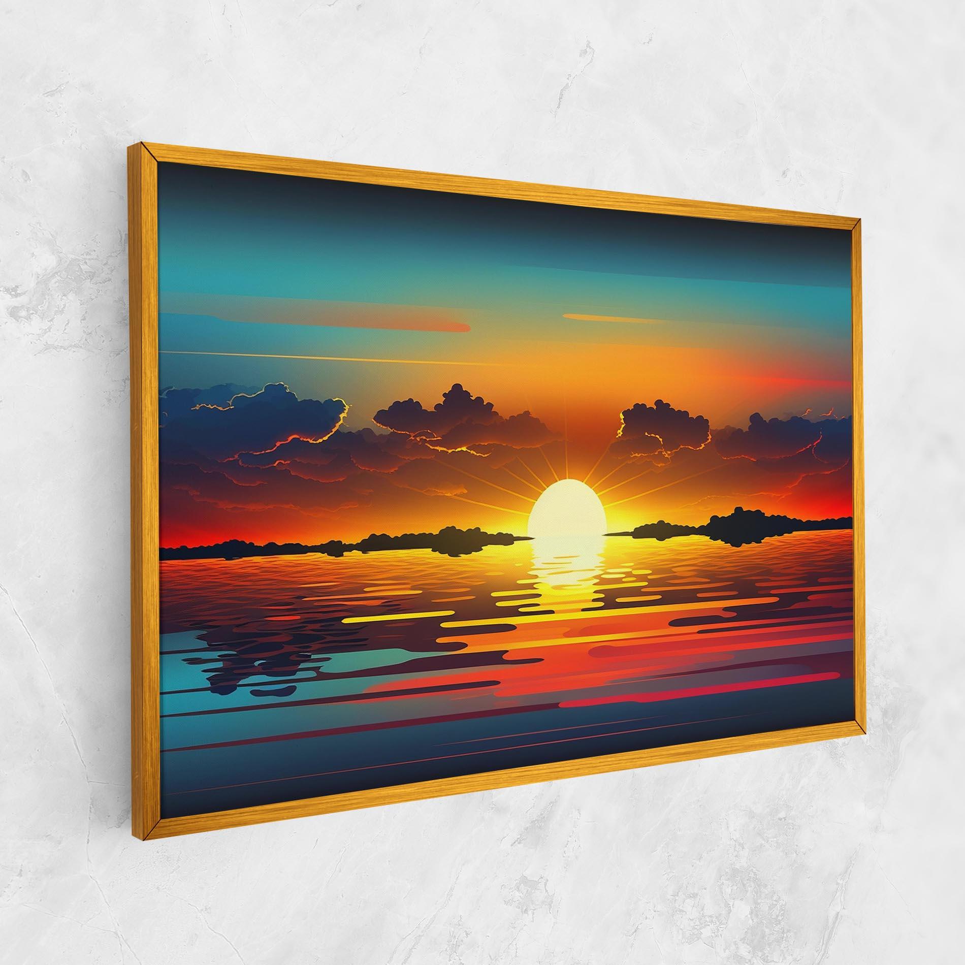 Leinwandbild Yellow Sunset Illustration mockup 1