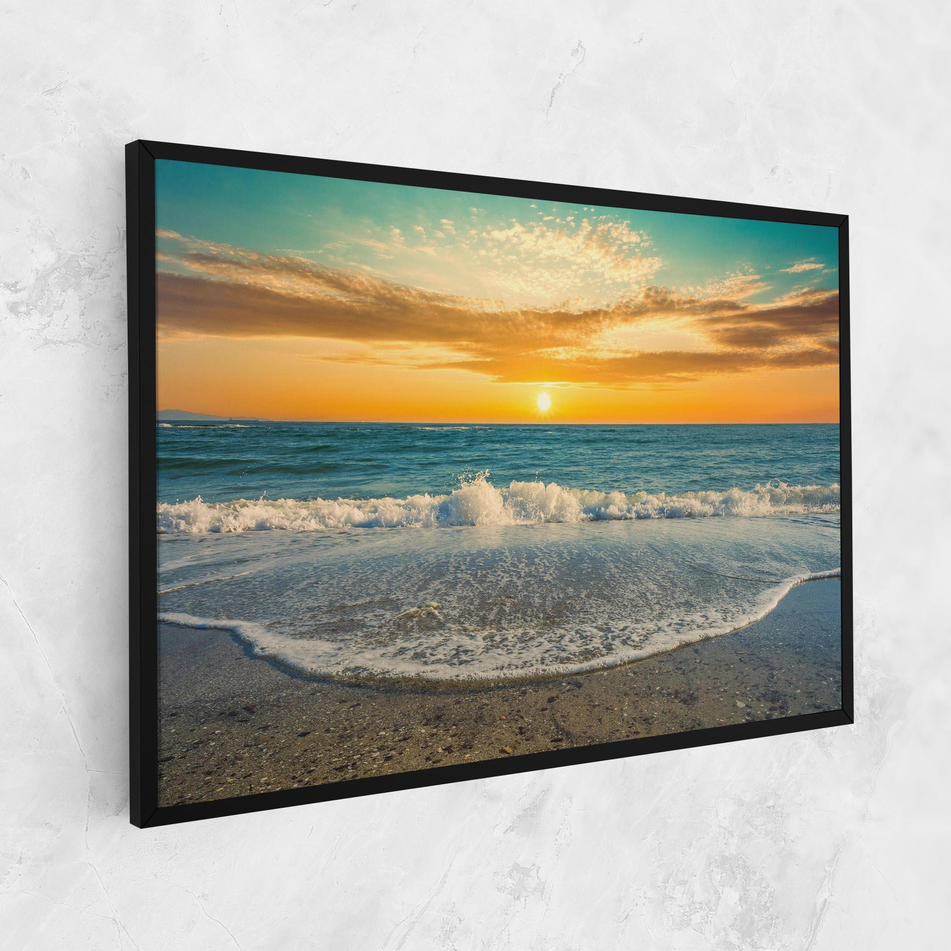 Leinwandbild Beach Dramatic Sunset mockup 1