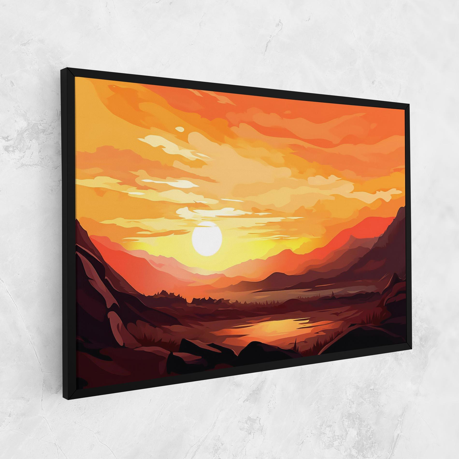 Leinwandbild Beautiful Sunset Illustration mockup 1
