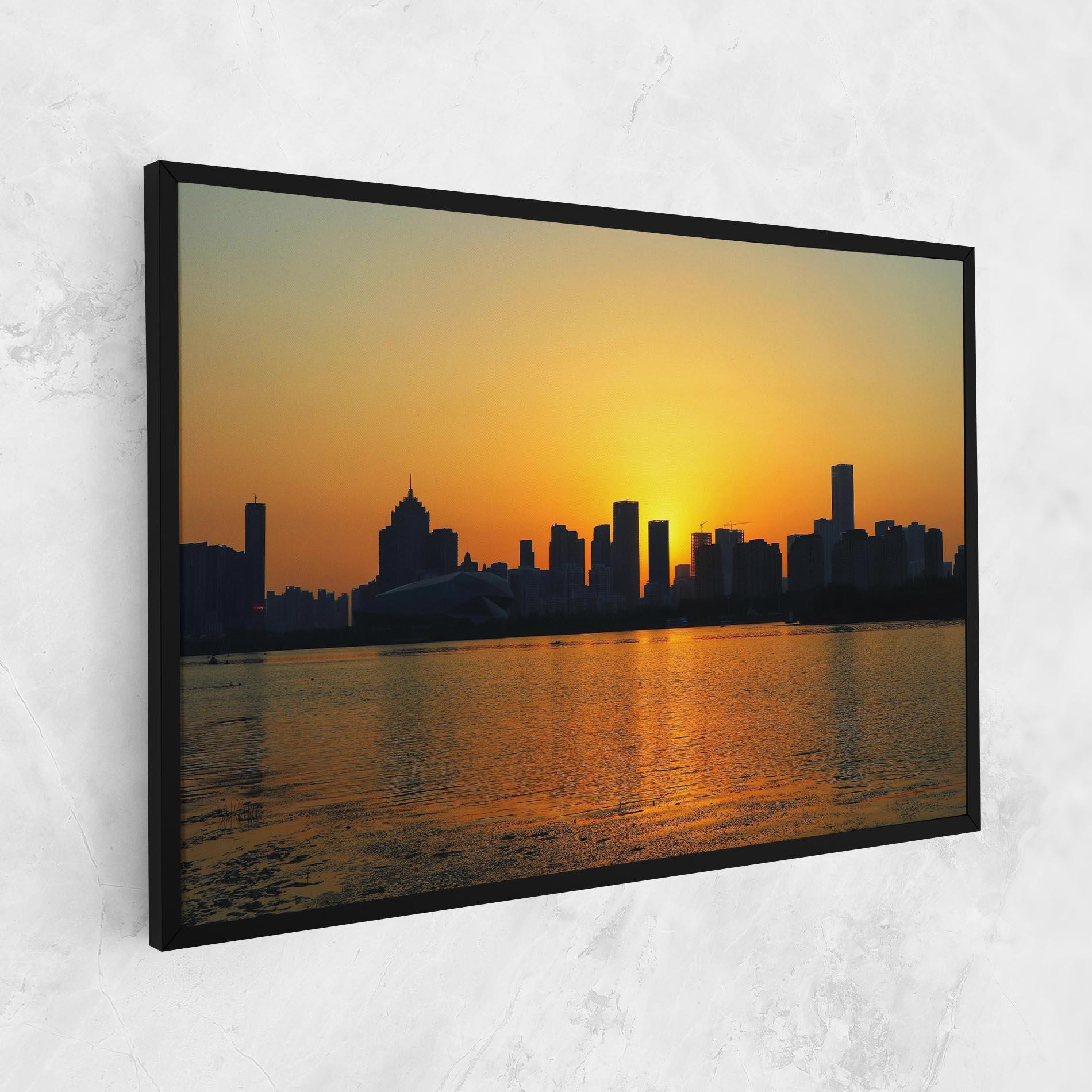 Leinwandbild City Building Sunset mockup 1