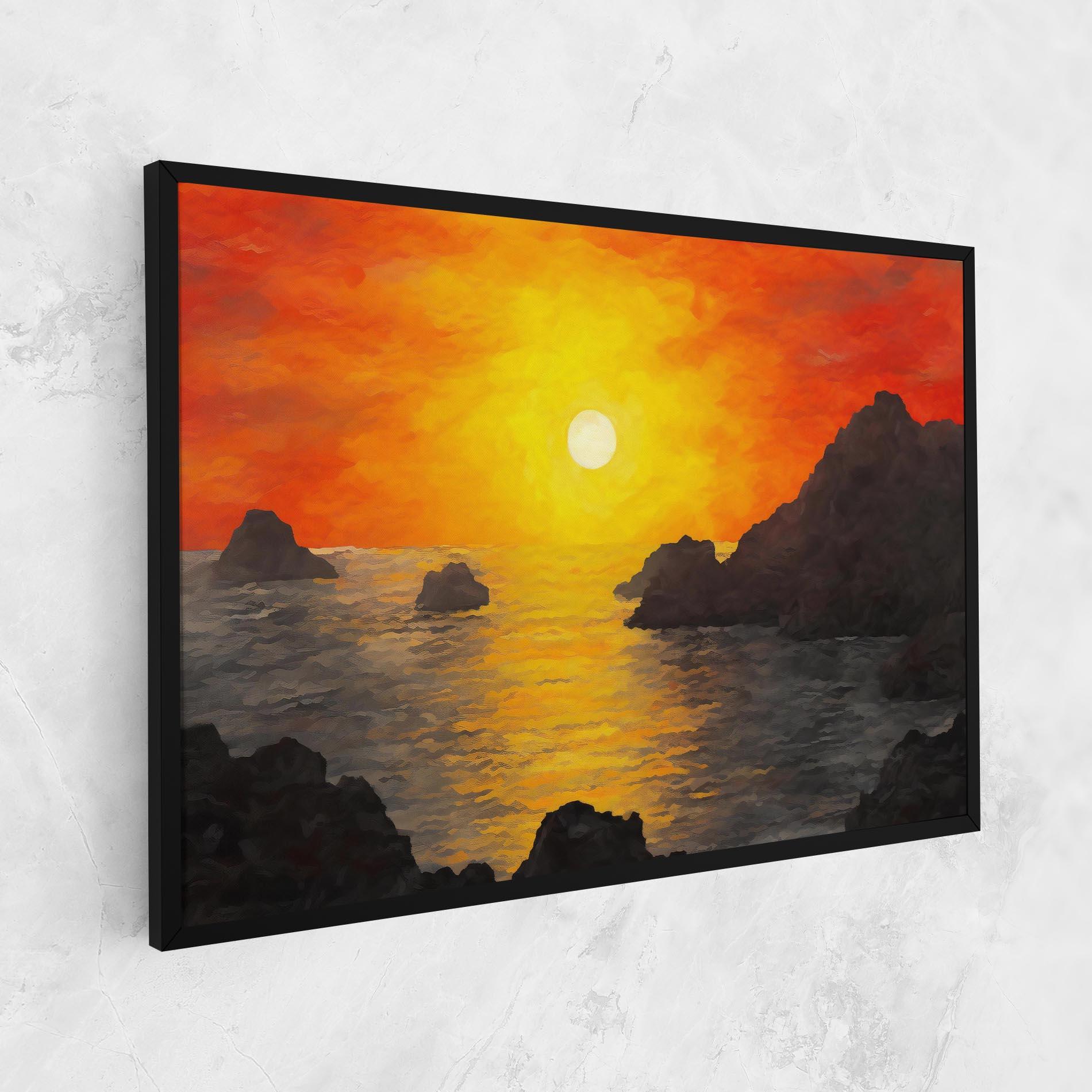 Leinwandbild Mountains Rocks Painting mockup 1