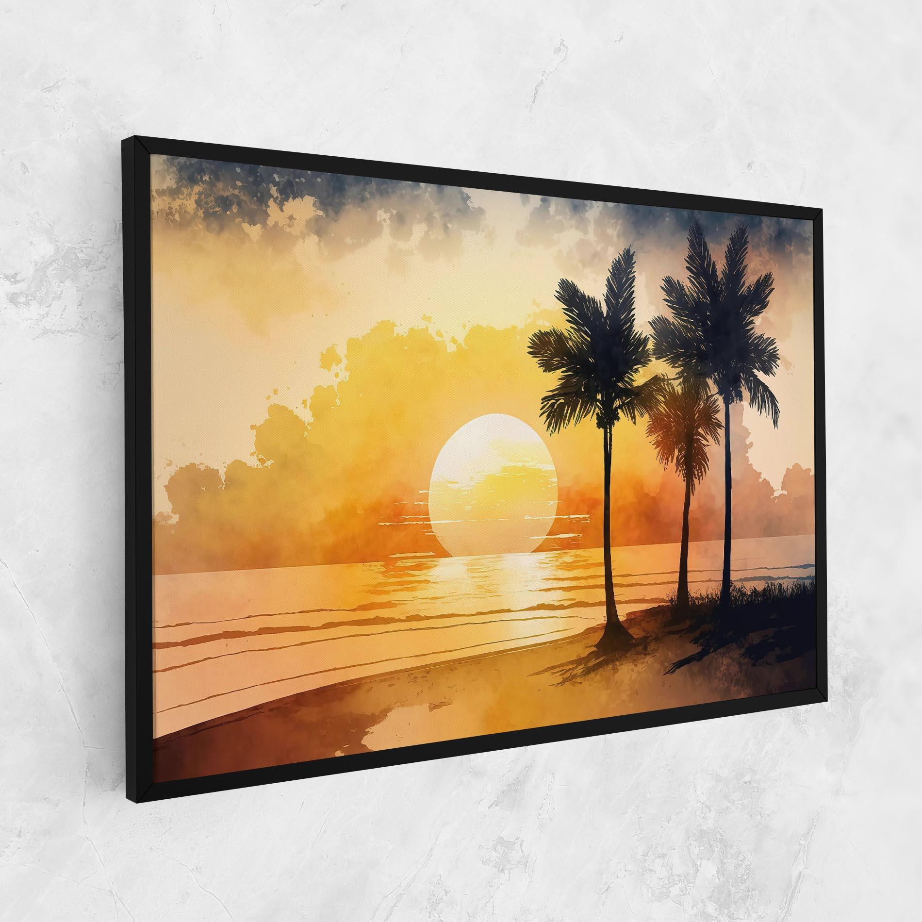 Leinwandbild Palm Trees Sunset mockup 1