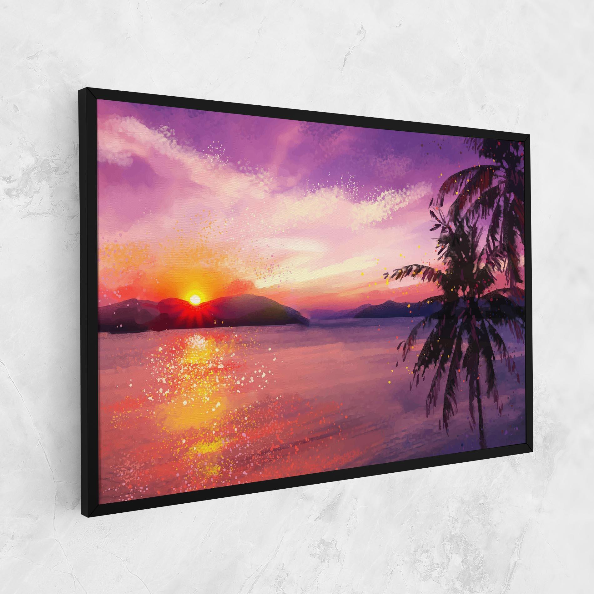 Leinwandbild Purple Sunrise Art mockup 1