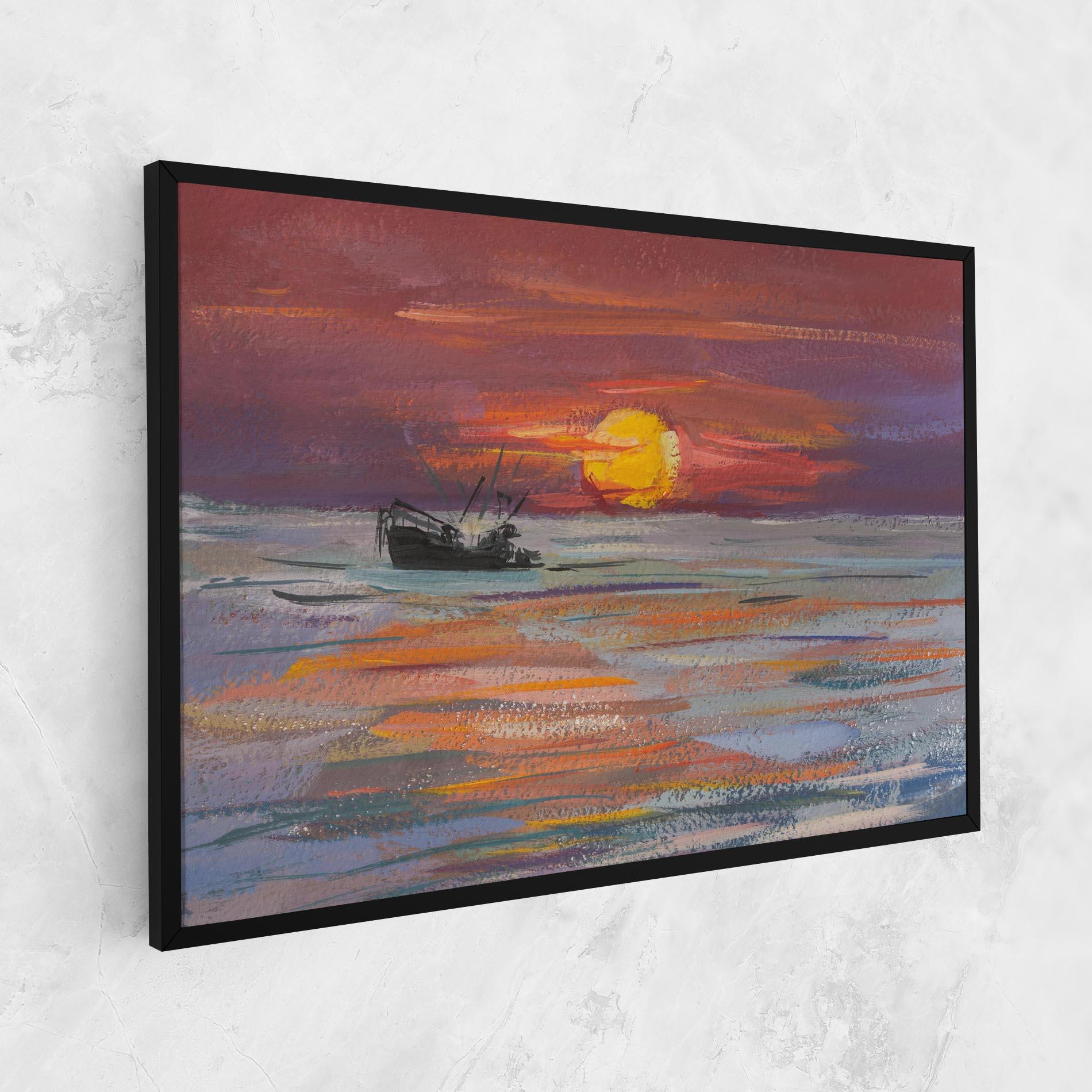 Leinwandbild Sea Ship Painting mockup 1