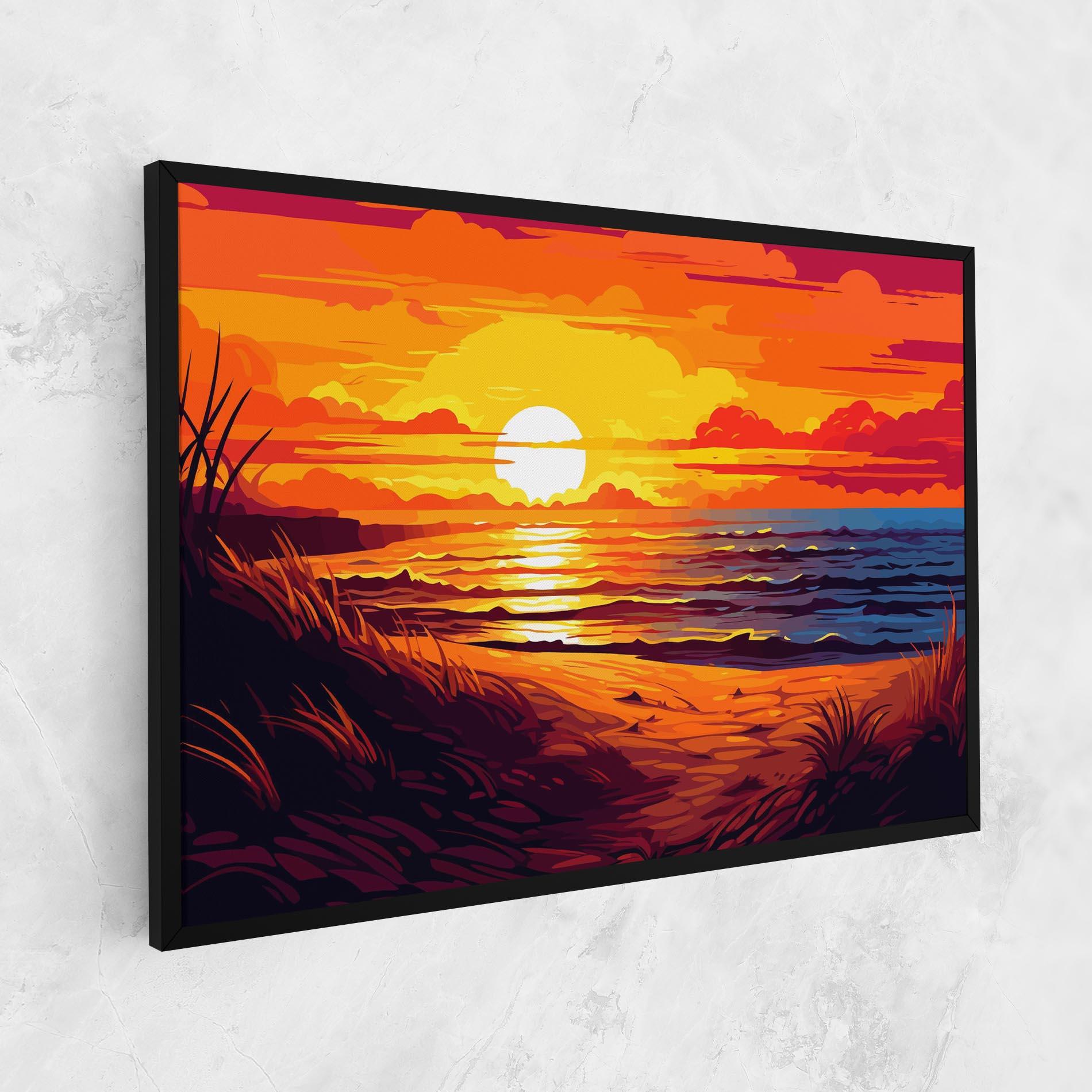 Leinwandbild Strong Orange Sunset mockup 1