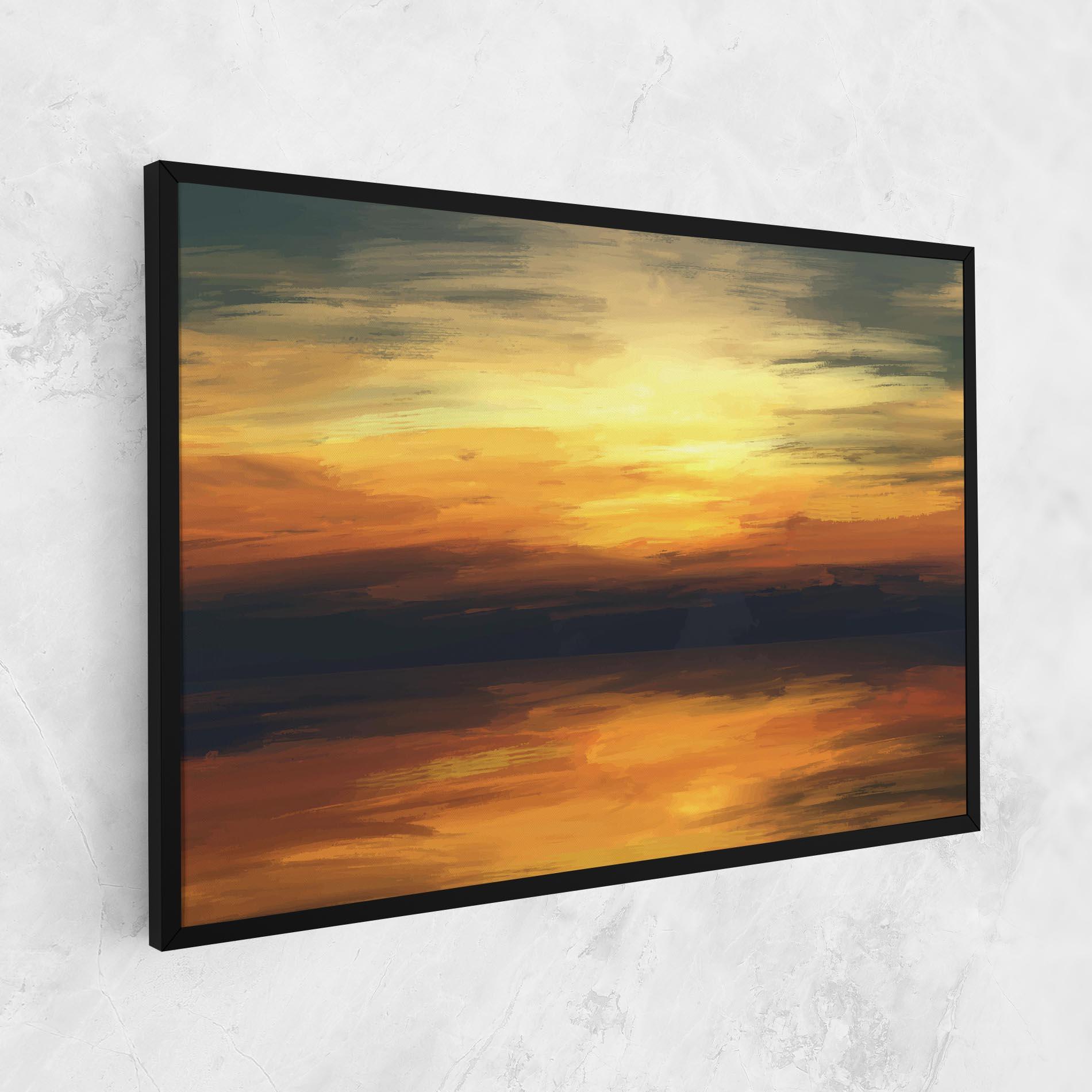 Leinwandbild Sunset Oil Paint mockup 1