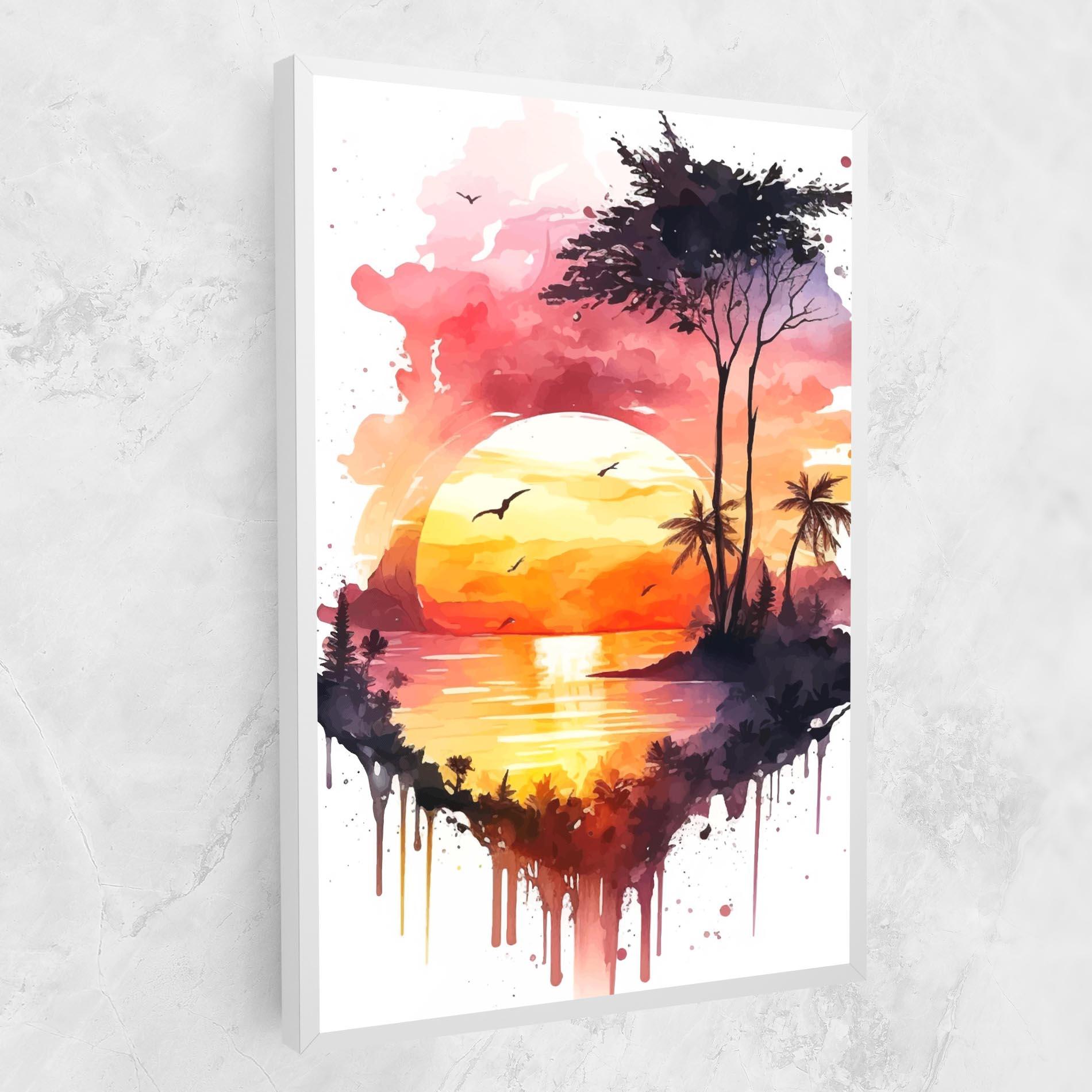 Leinwandbild Purple Sunset Art mockup 1
