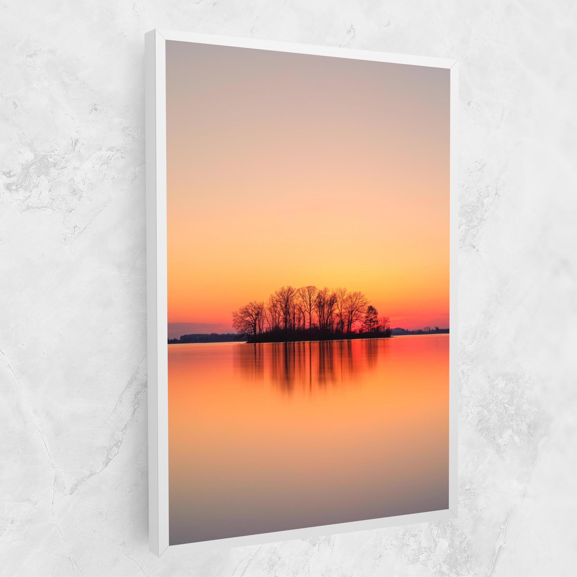 Leinwandbild Tree Sunset Lake mockup 1