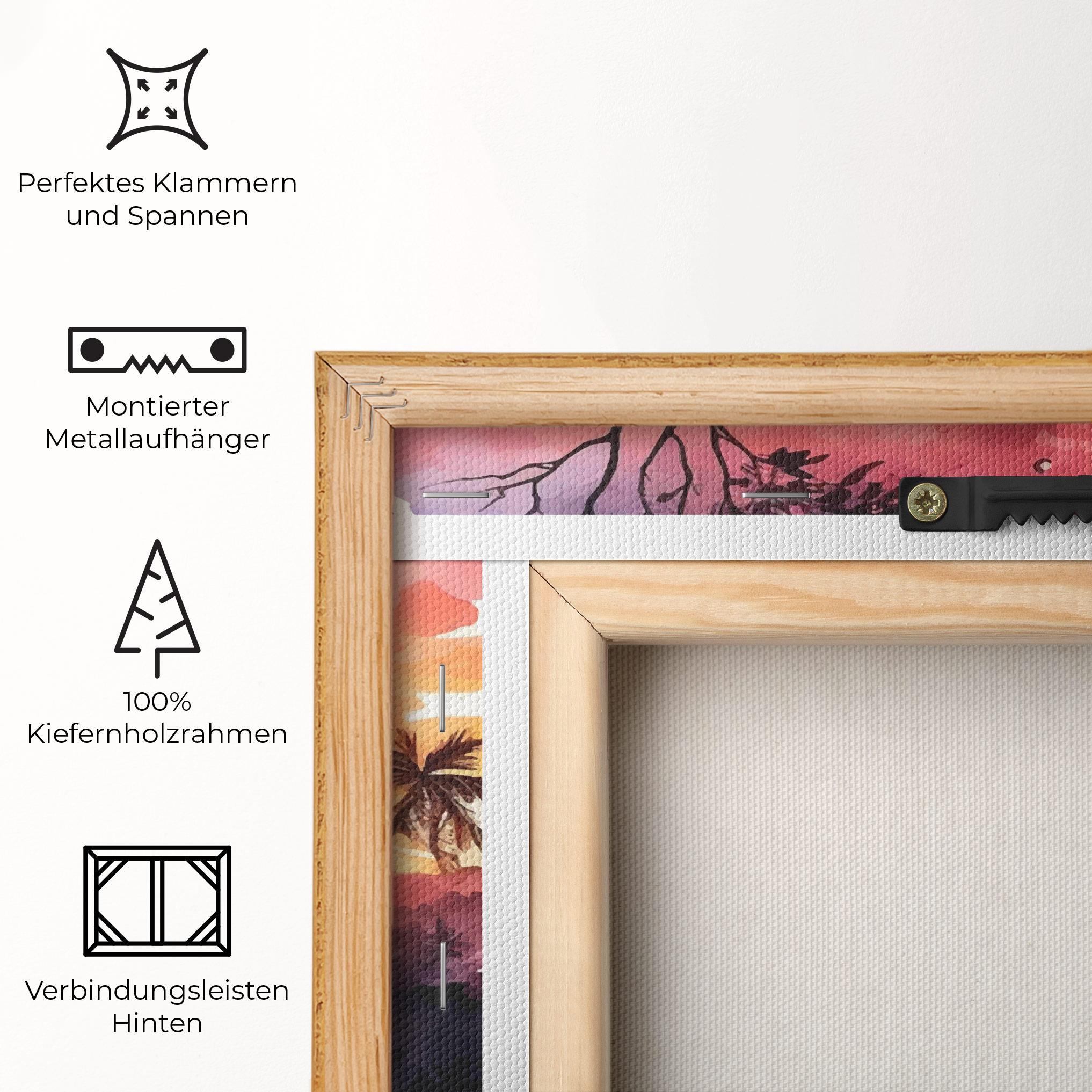 Leinwandbild Purple Sunset Art mockup 5