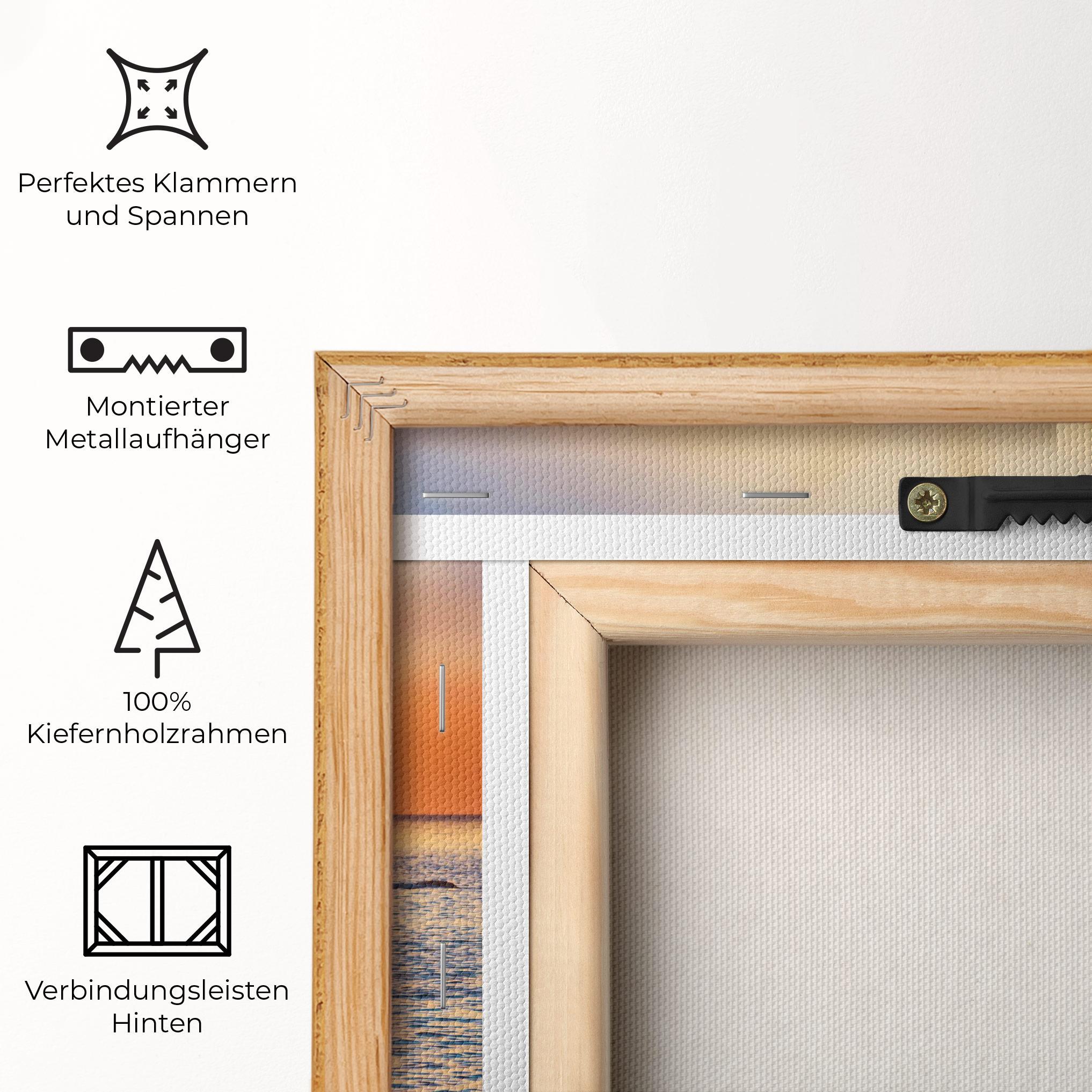 Leinwandbild Sunset Beach Rocks mockup 5