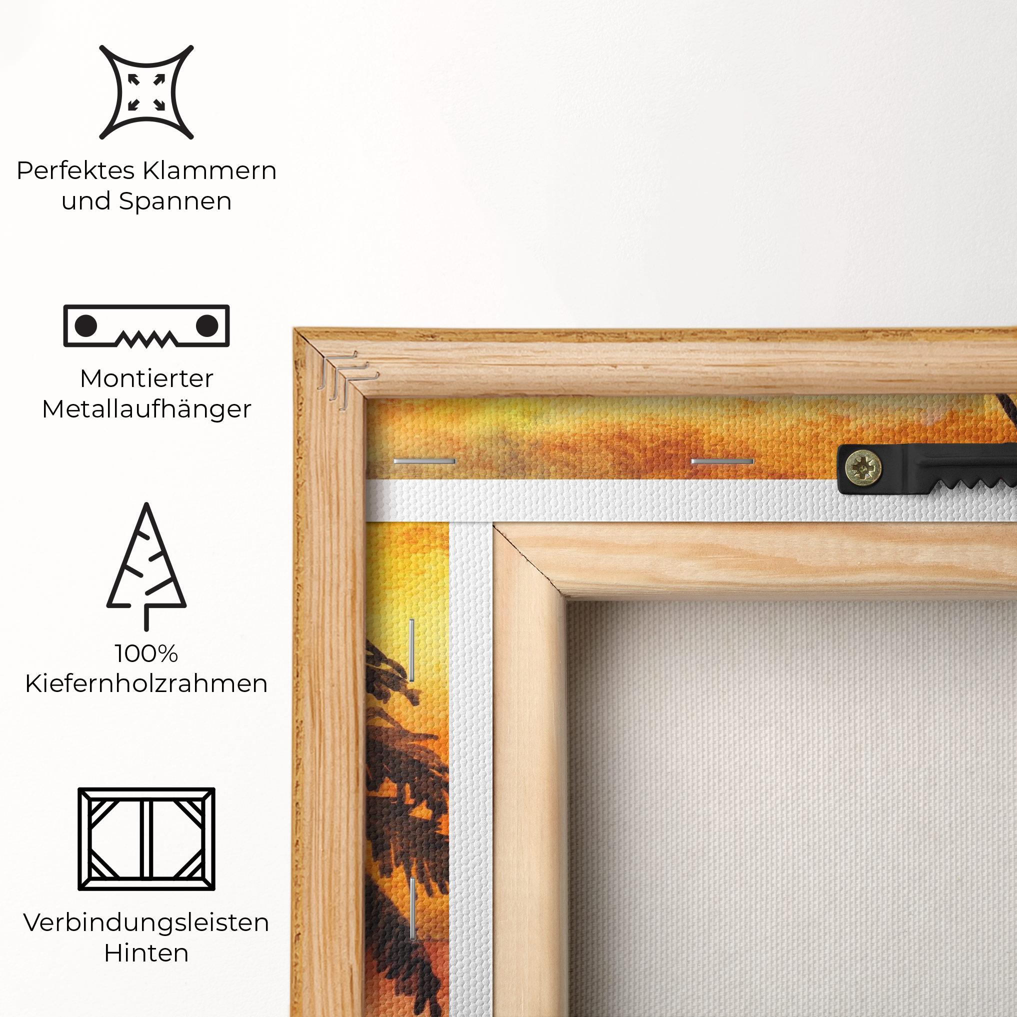 Leinwandbild Watercolor Painting Sunrise mockup 5