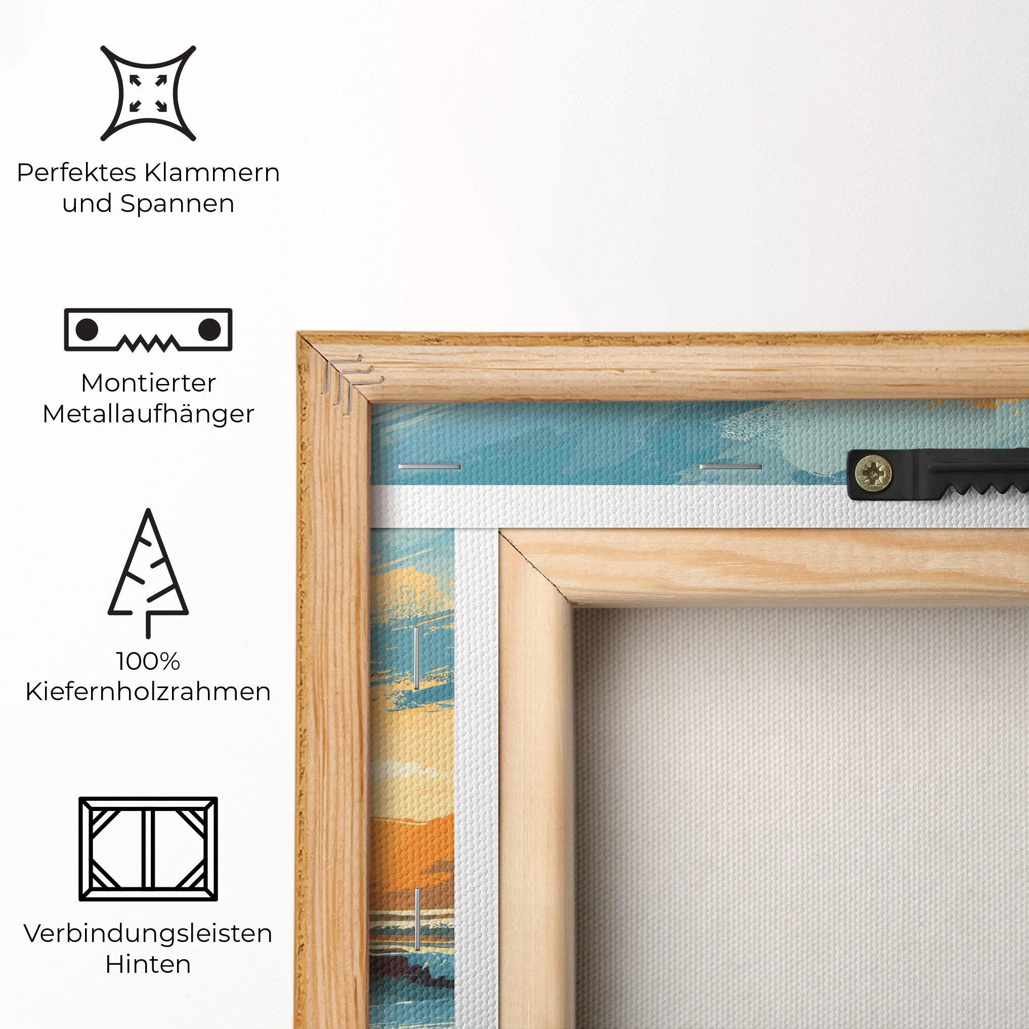 Leinwandbild Yellow Blue Sunrise mockup 5