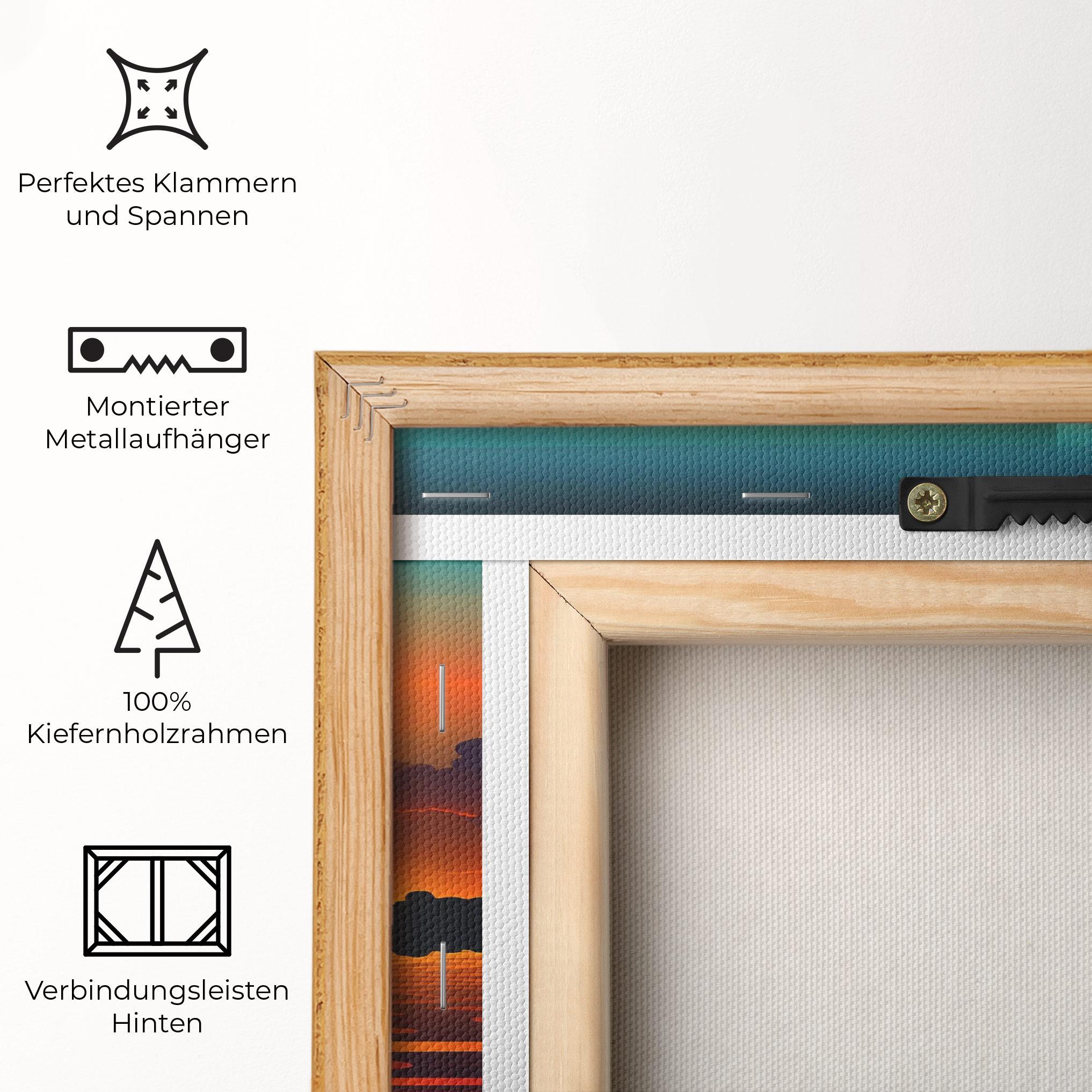 Leinwandbild Yellow Sunset Illustration mockup 5