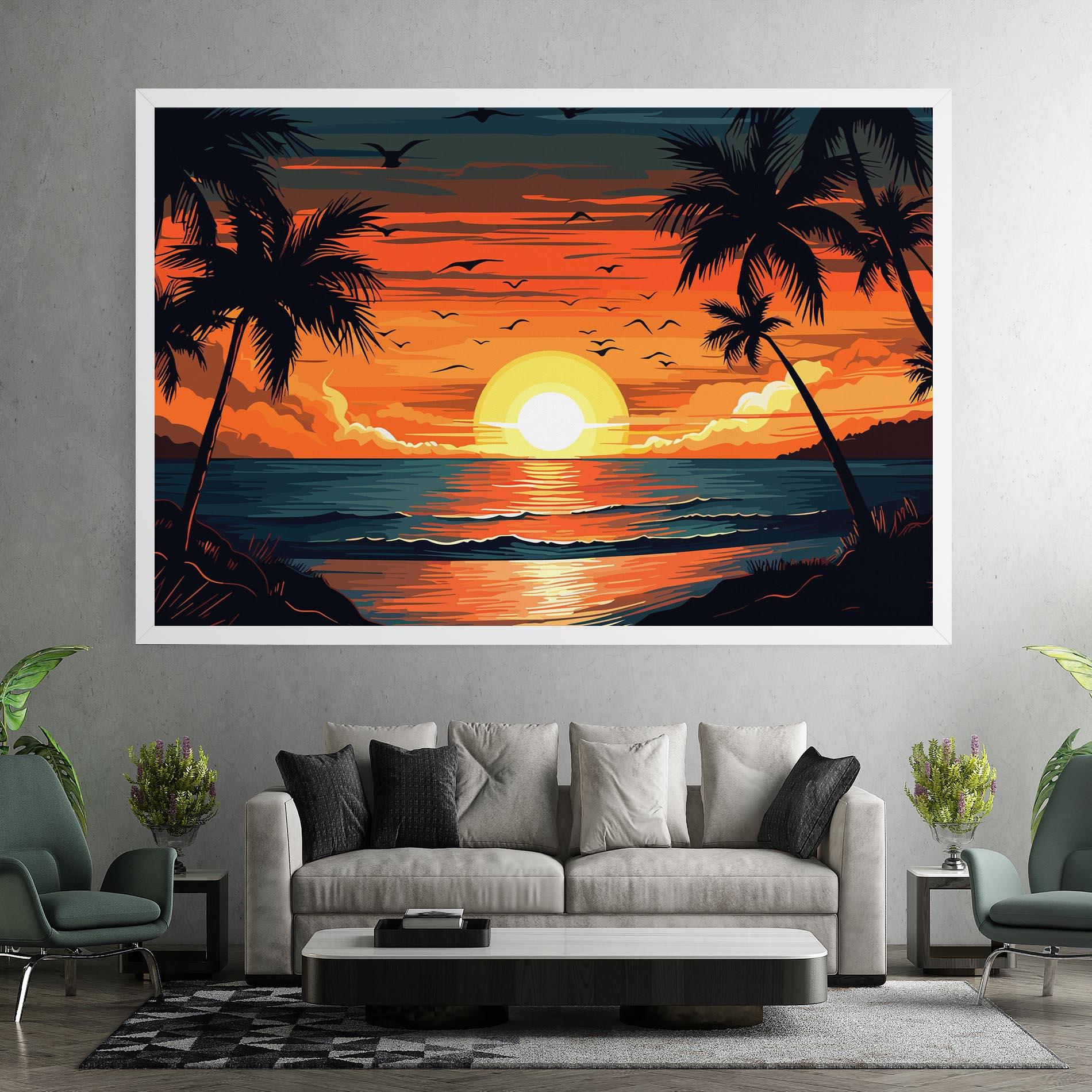 Leinwandbild Amazing Sunset View mockup 7