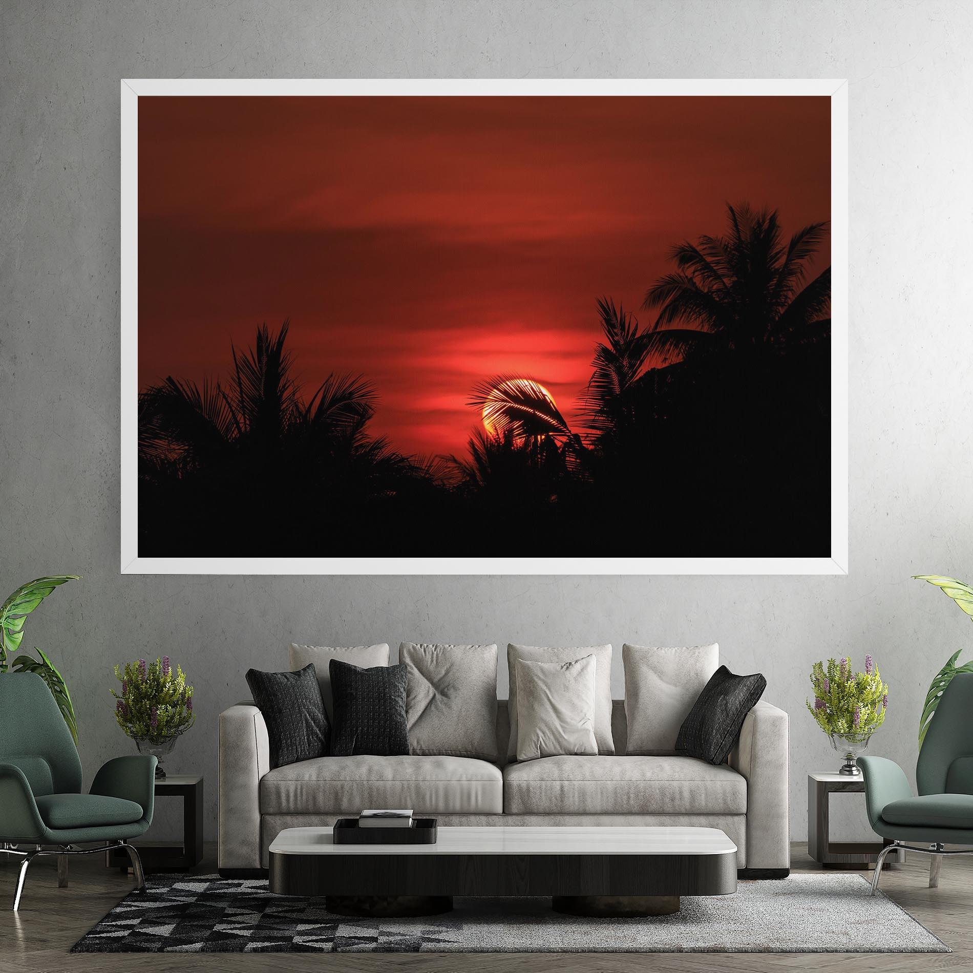 Leinwandbild Coconuts Tree Sunset mockup 7