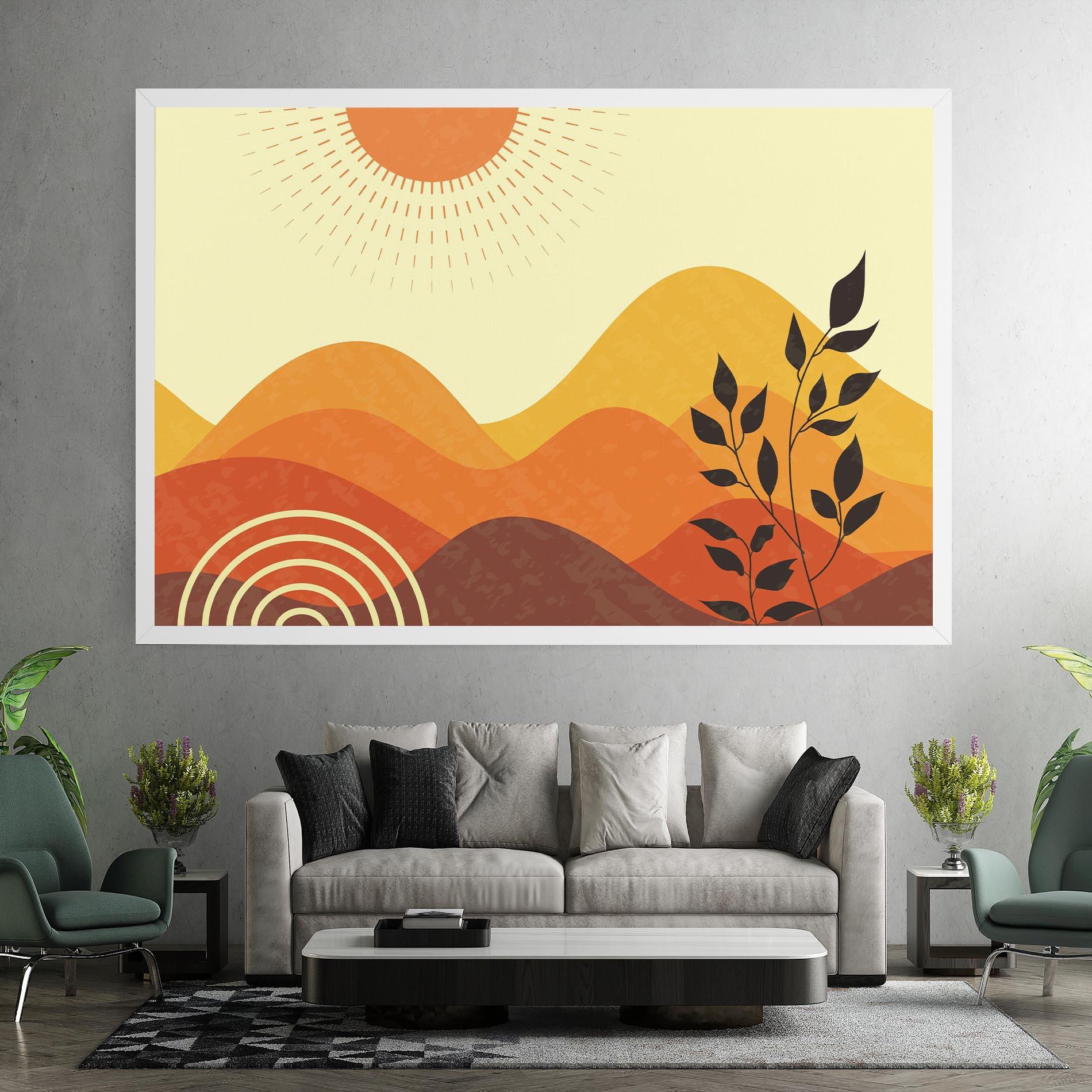 Leinwandbild Minimalist Sunset Art mockup 7