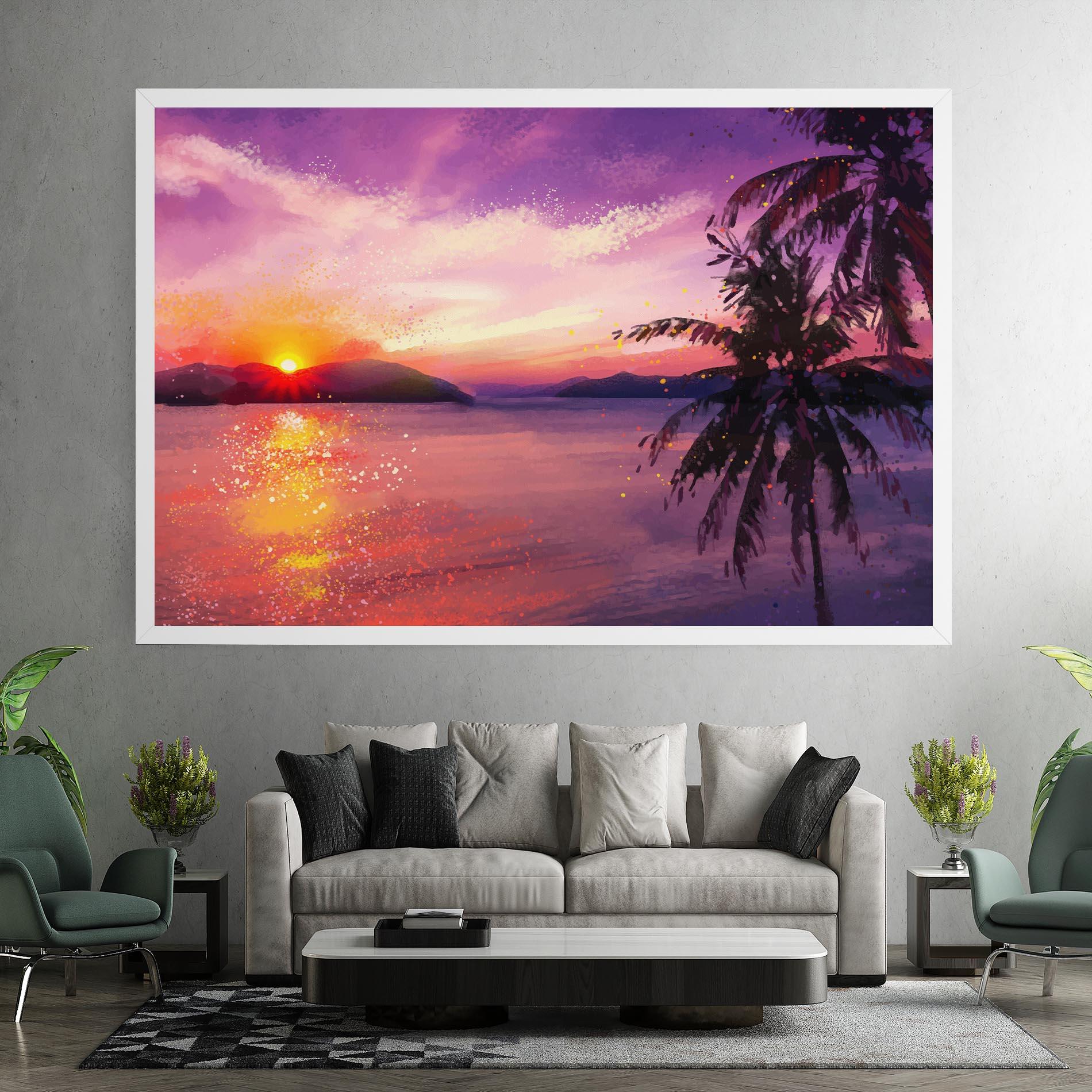 Leinwandbild Purple Sunrise Art mockup 7