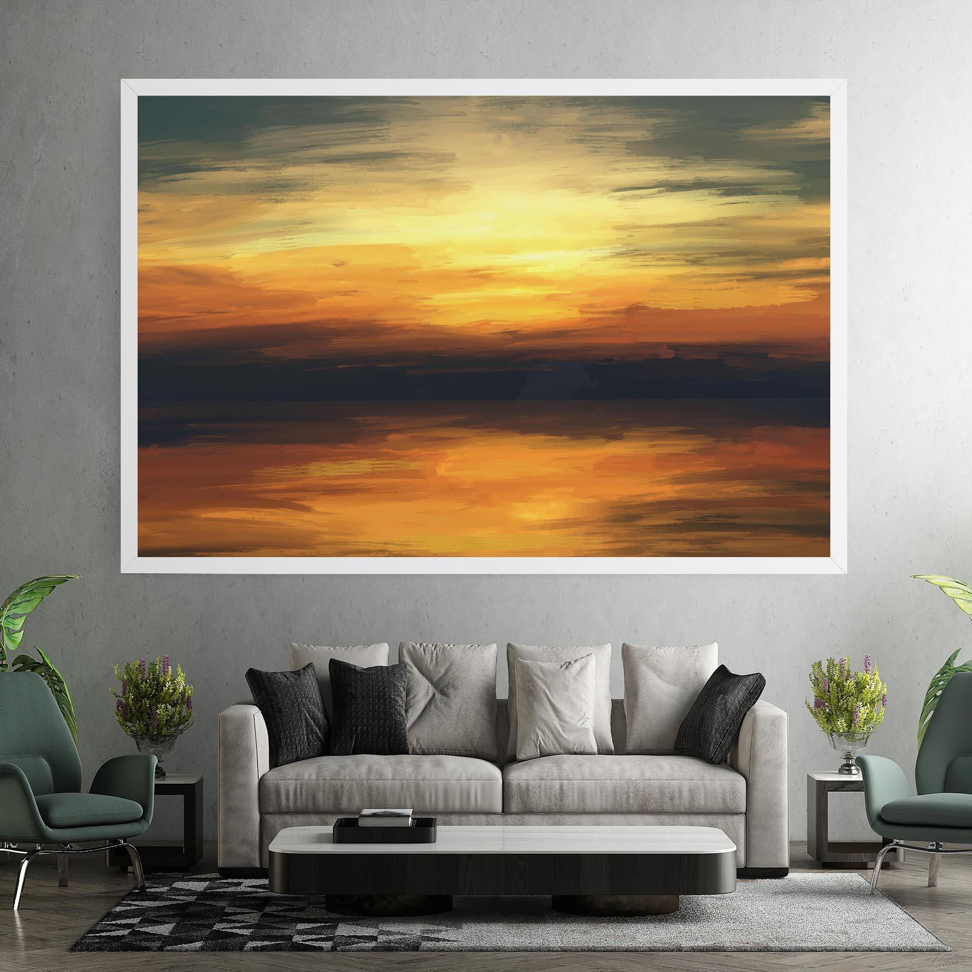 Leinwandbild Sunset Oil Paint mockup 7