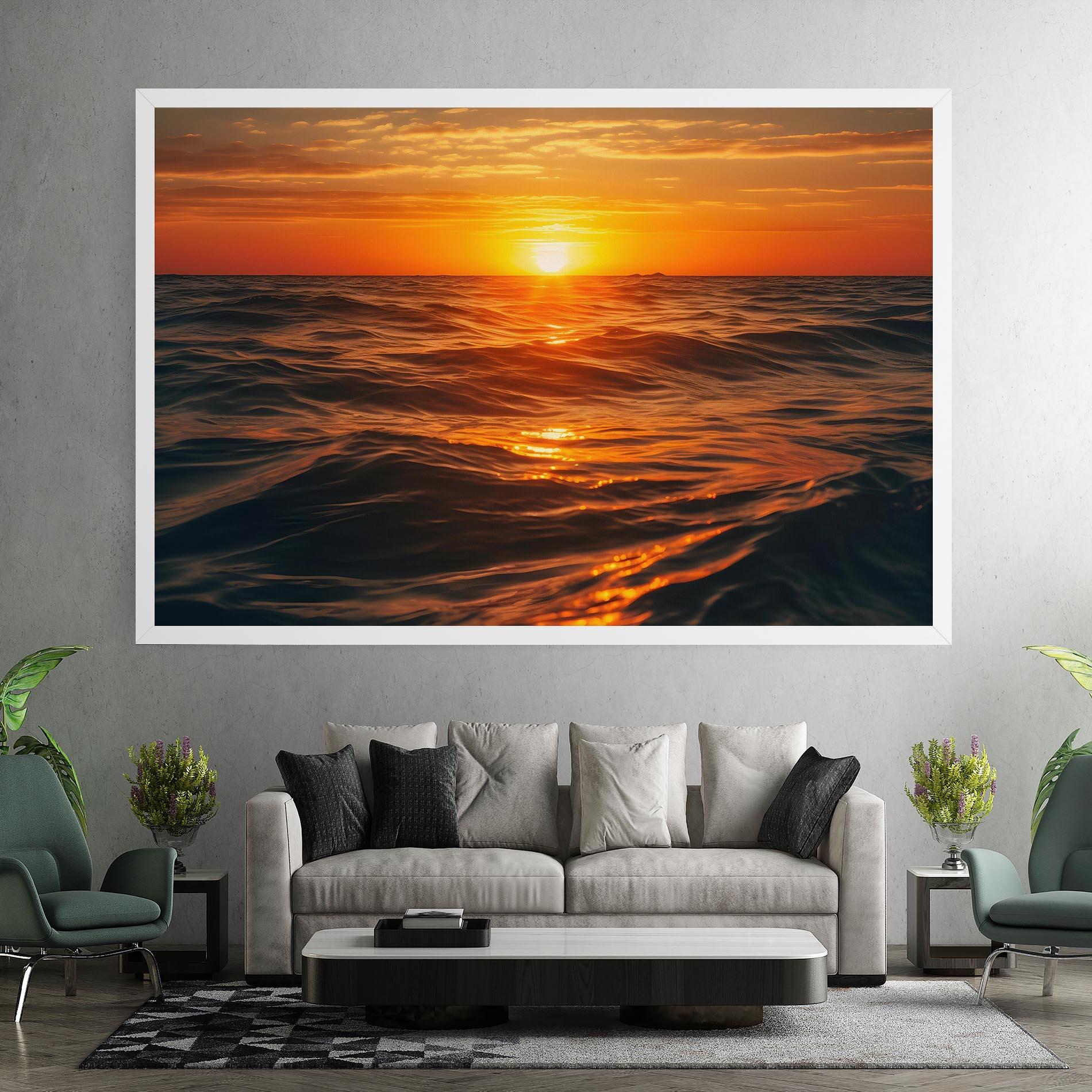 Leinwandbild Waves During Sunset mockup 7