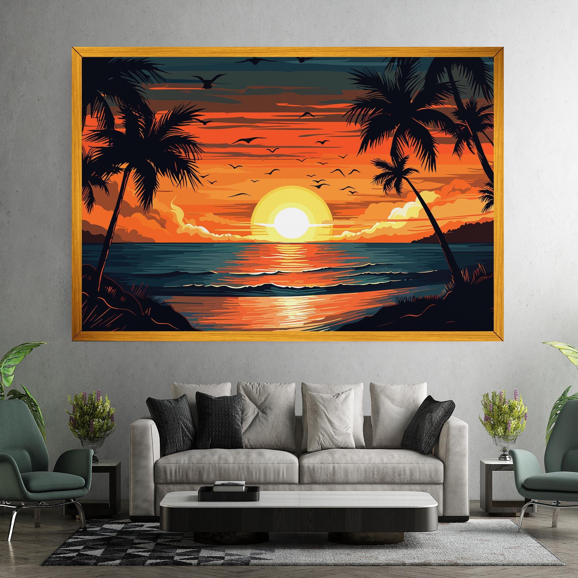 Leinwandbild Amazing Sunset View mockup 7