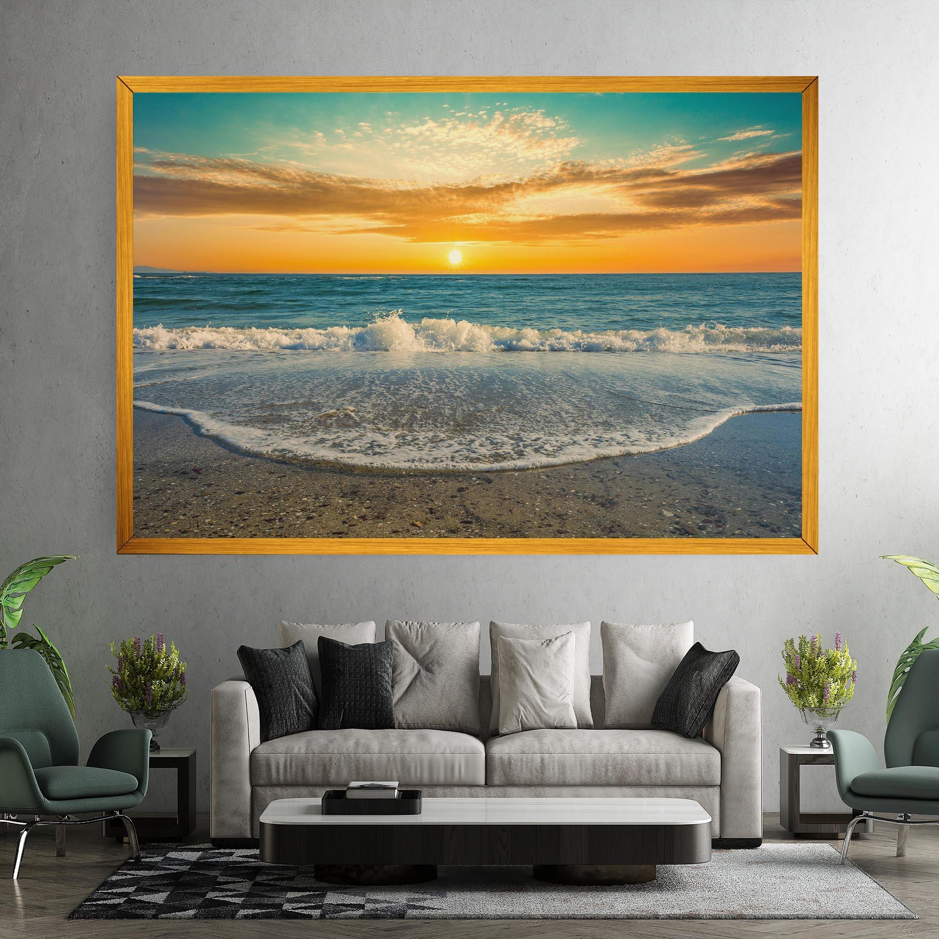 Leinwandbild Beach Dramatic Sunset mockup 7
