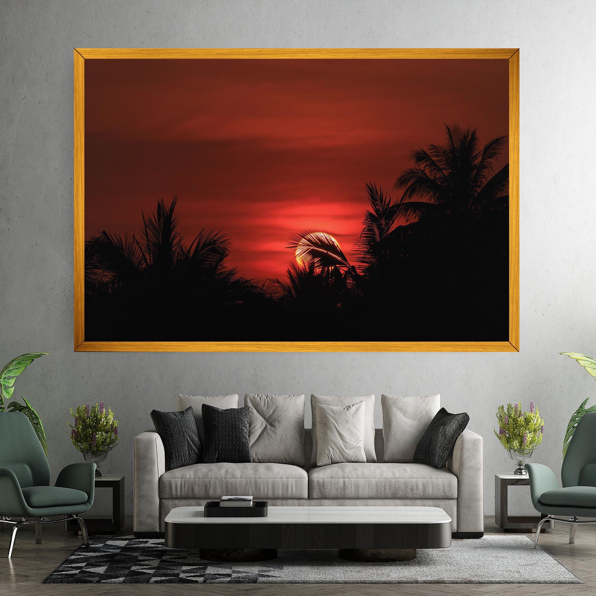 Leinwandbild Coconuts Tree Sunset mockup 7