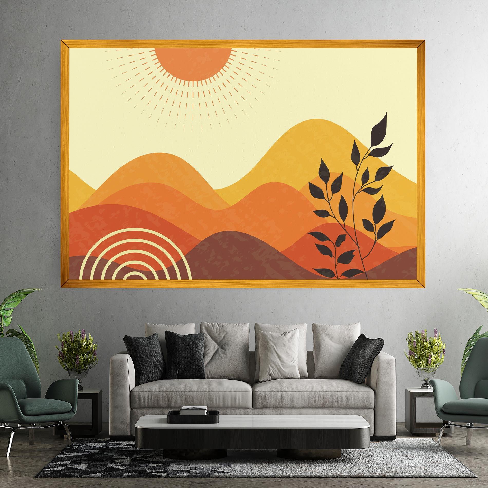 Leinwandbild Minimalist Sunset Art mockup 7