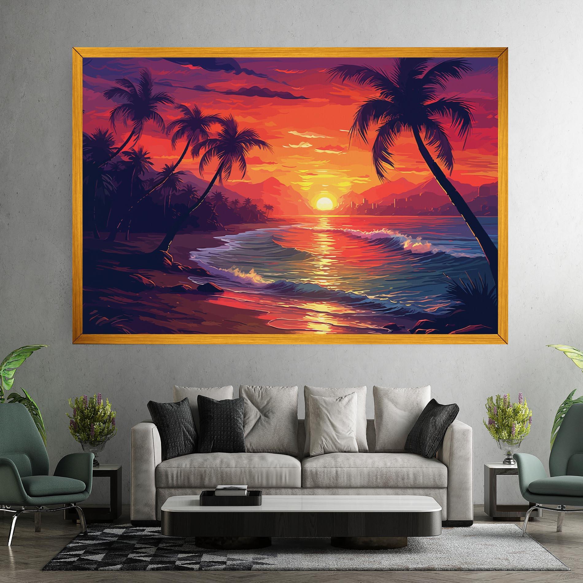 Leinwandbild Purple Orange Sunlight mockup 7