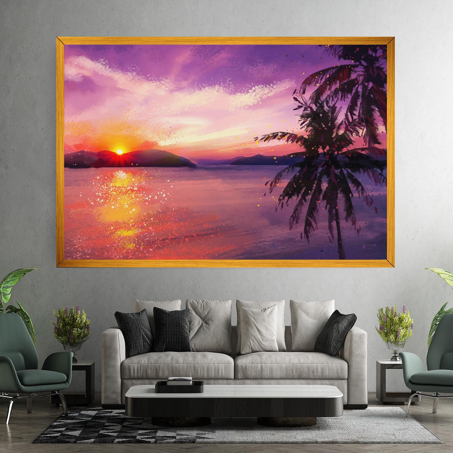 Leinwandbild Purple Sunrise Art mockup 7