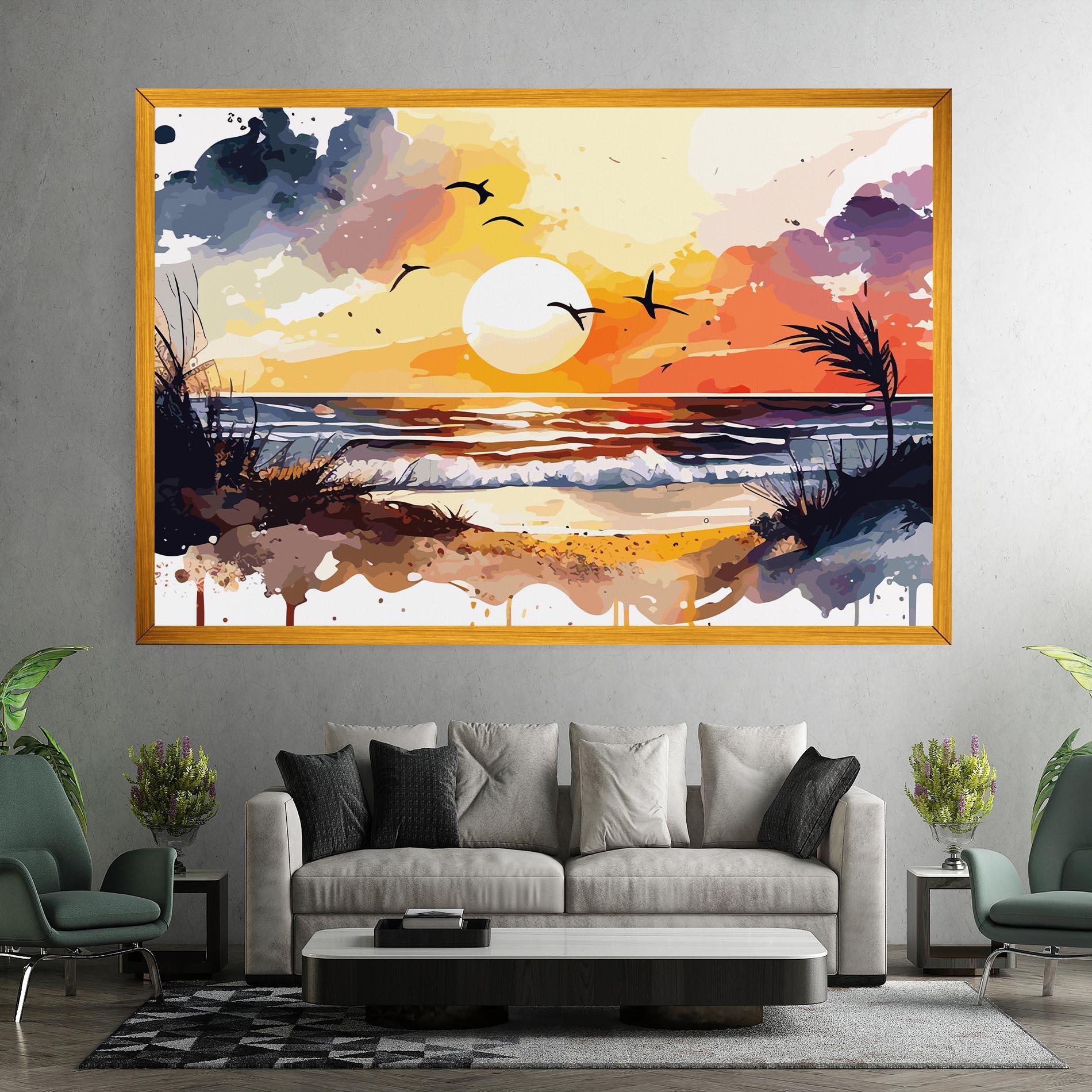 Leinwandbild Sunset Art View mockup 7