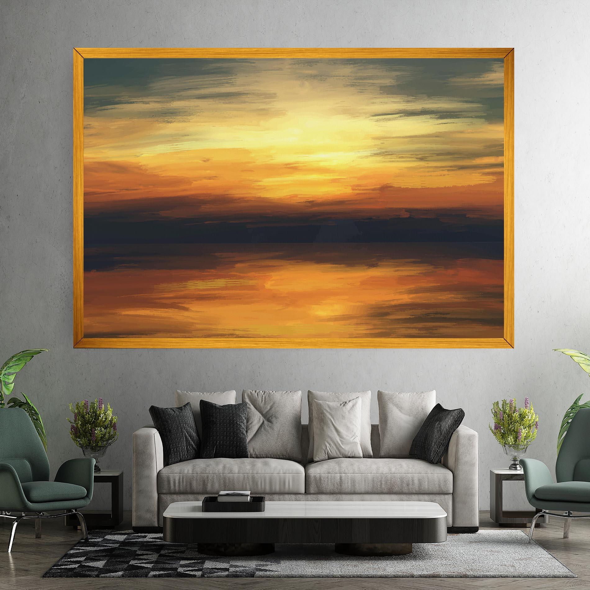 Leinwandbild Sunset Oil Paint mockup 7