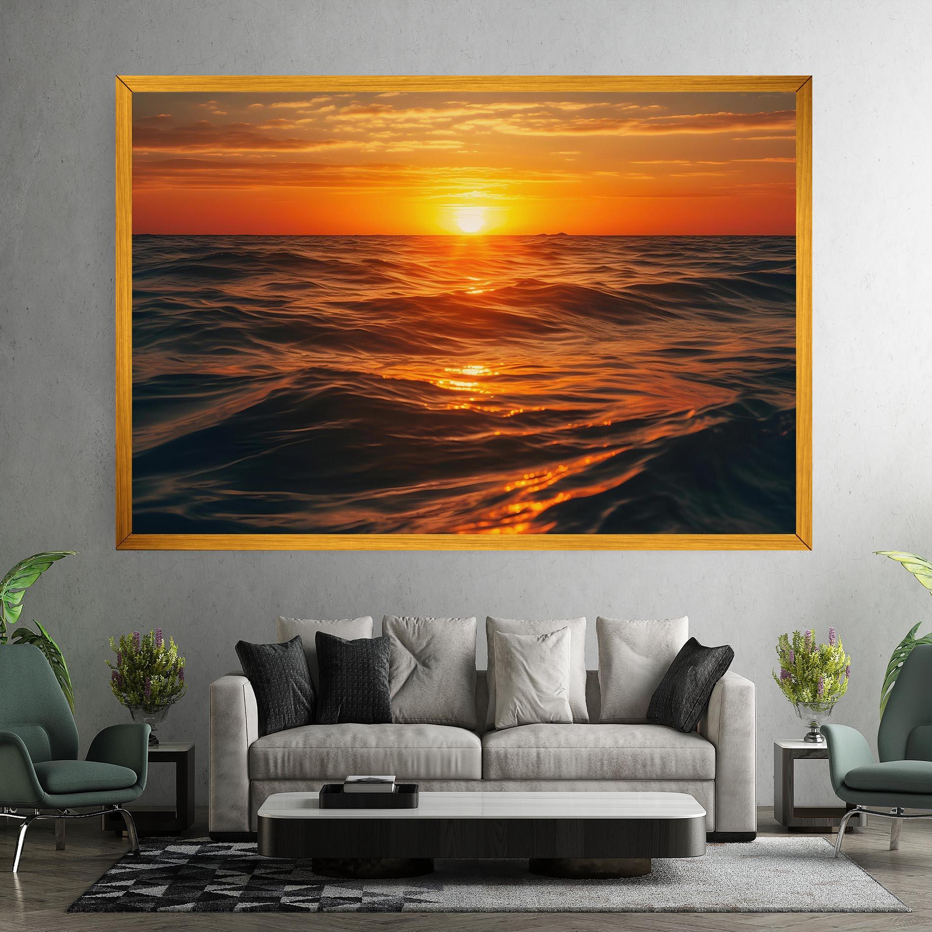 Leinwandbild Waves During Sunset mockup 7
