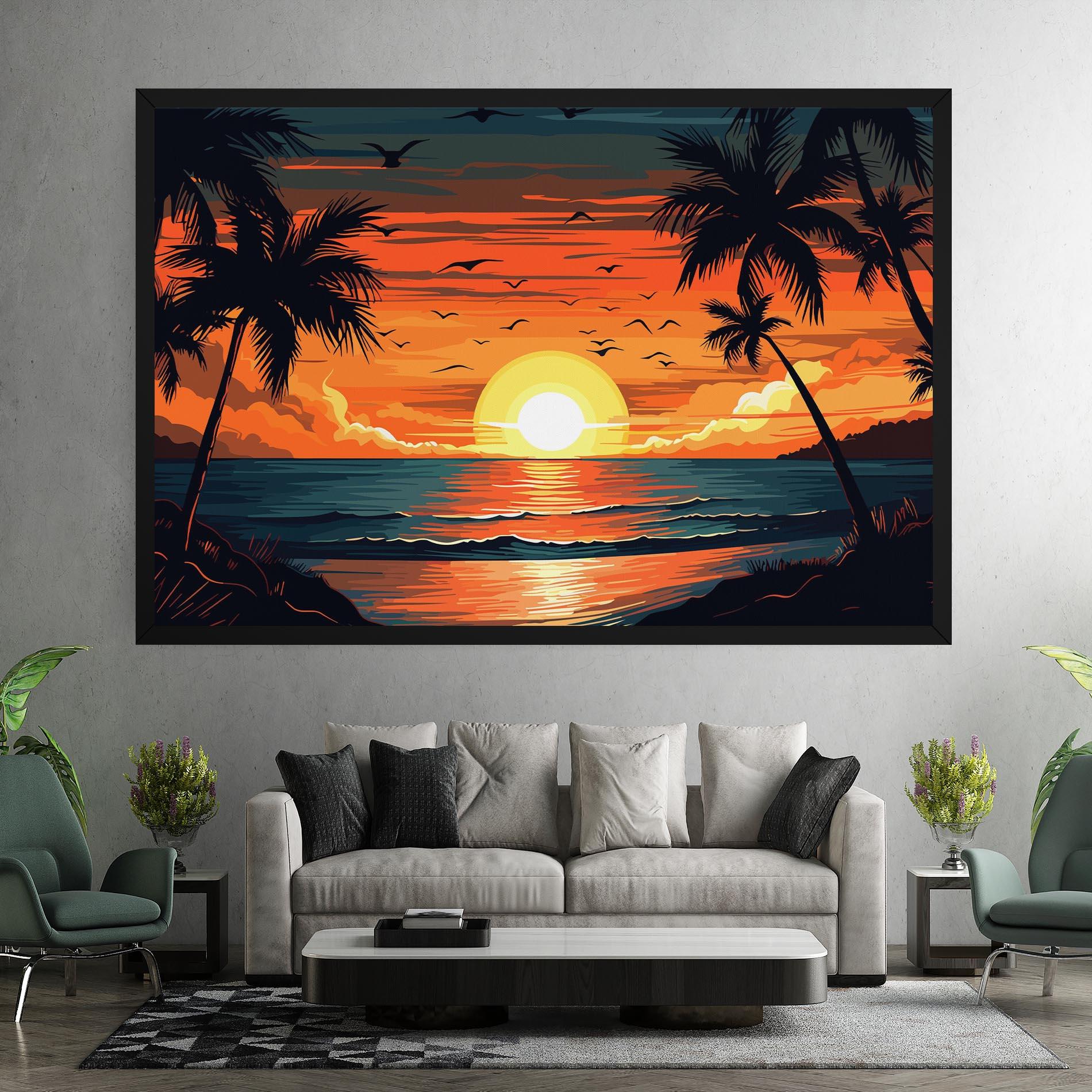 Leinwandbild Amazing Sunset View mockup 7